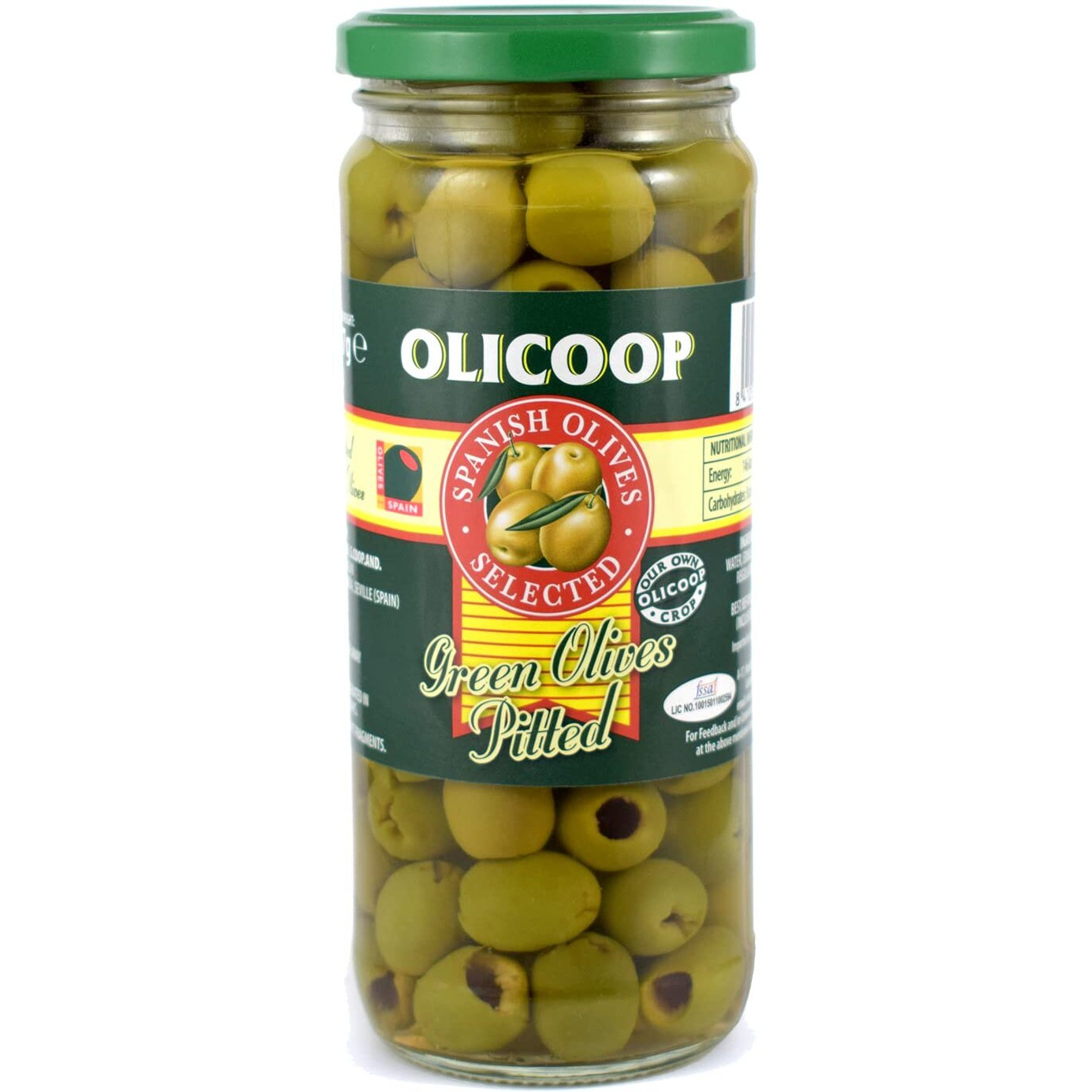Olicoop Black Pitted Olives + Green Pitted Olives, 450g, Pack of 1 Unit Each, for Authentic Taste in Cooking, Snacking, Pizzas toppings or Italian Pastas Ingredient