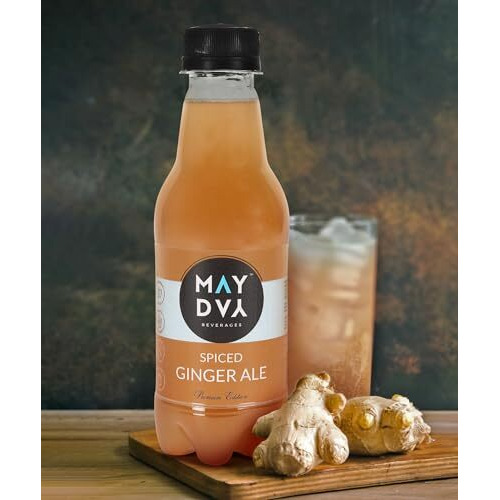 May Day SPICED GINGER ALE | Ready to Drink Mocktail | Premium Sparkling Cocktail Mixer | 100% Natural, No Artificial Flavour | Real Fruits and Herbs with Goodness of Superfoods | Pack of 6 X 250 ml