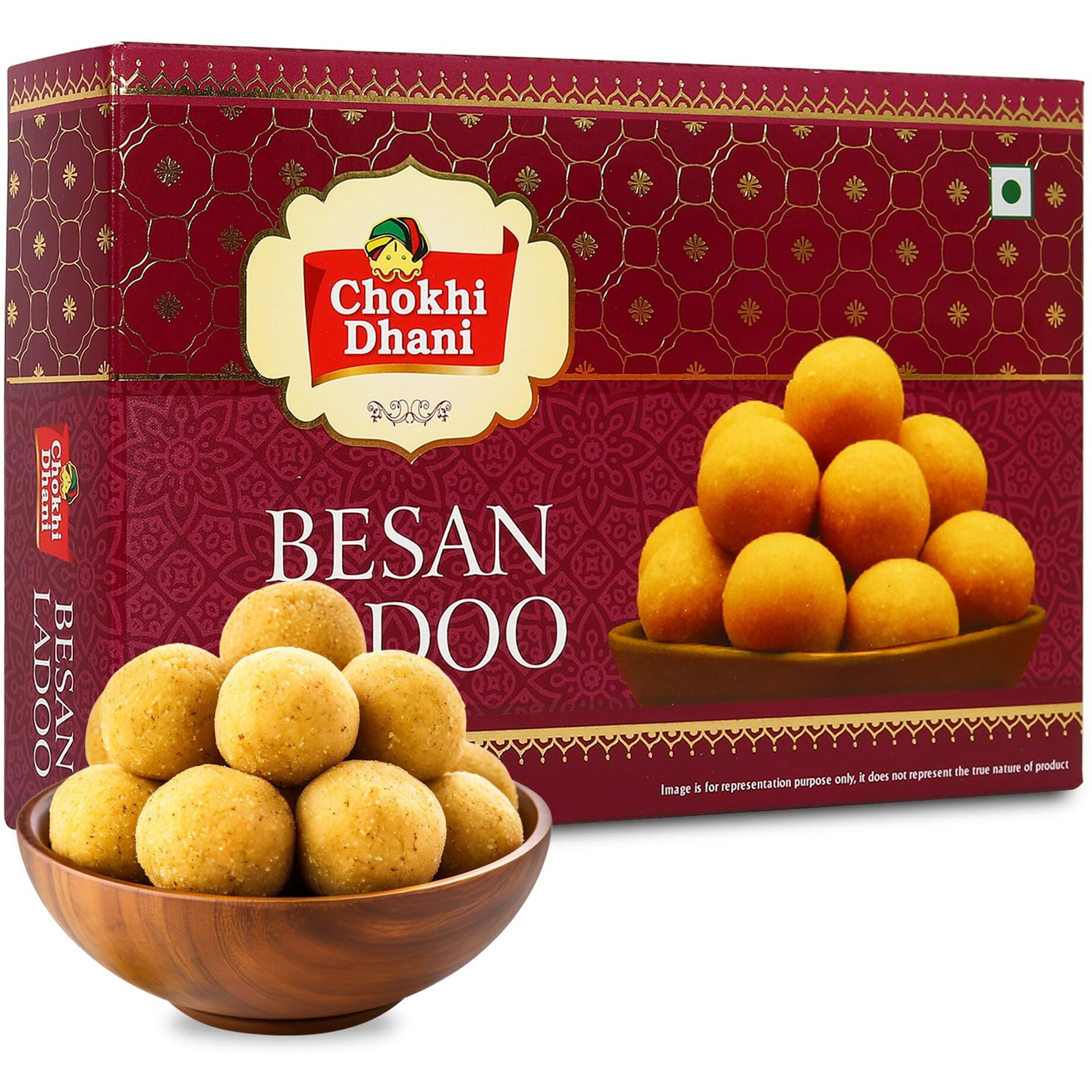 Chokhi Dhani Besan Ladoo, Ready To Eat Indian Dessert, Instant Sweet Premix, Traditional Mithai (Pack Of 1, 400 Gram)