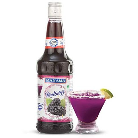Manama Mulberry Syrup | Mixer for Mocktails, Cocktails, Drinks, Juices, Beverages | Non Alcoholic Mix 750ML Bottle