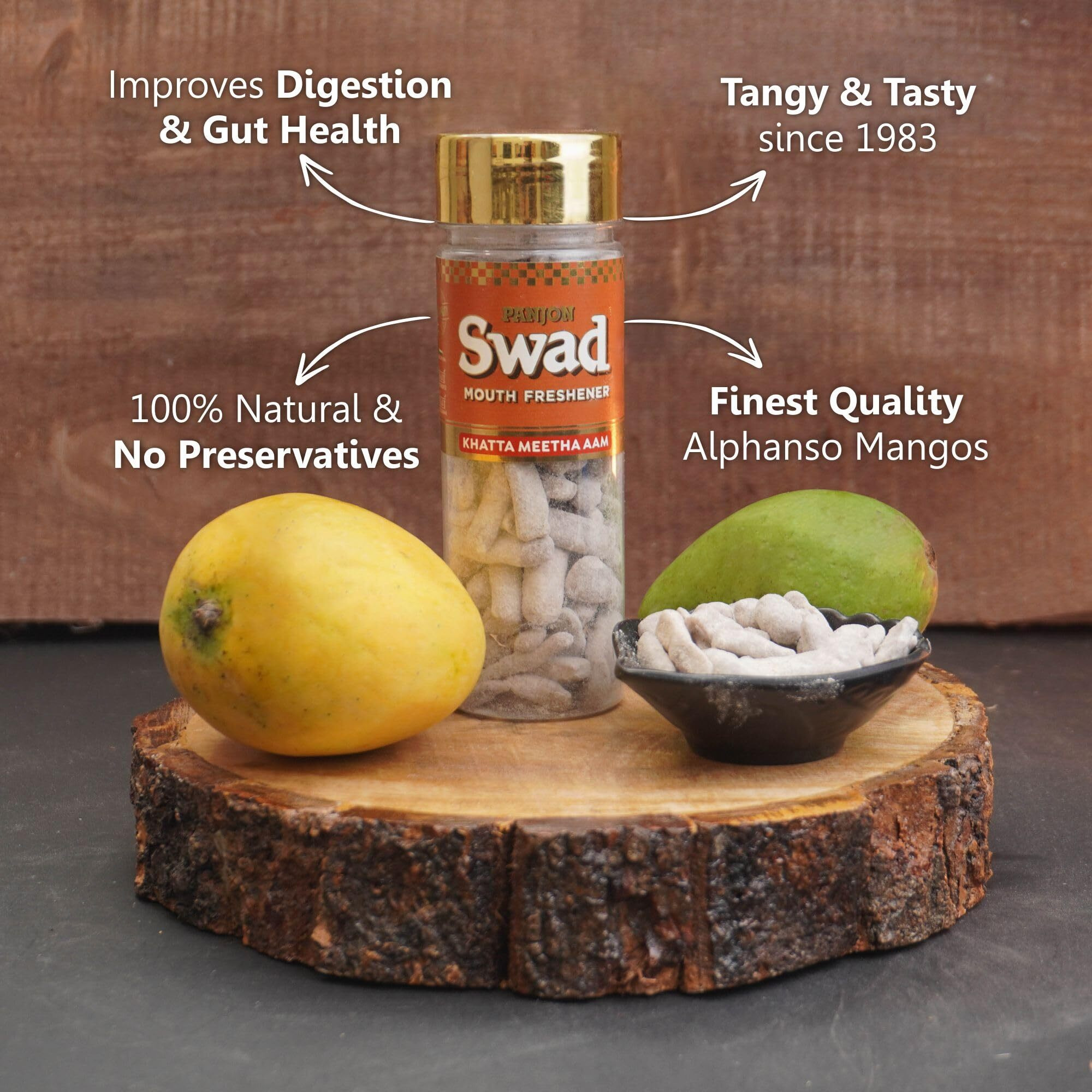 Panjon Swad Khatta Meetha Aam Mukhwas (Pack Of 2 X 130 Grams) | Digestive Mouth Freshener | Hygienically Packed Traditional Pachak | Tasty Mouthfresheners | After-Meal Snack | Dry Mukhwas.