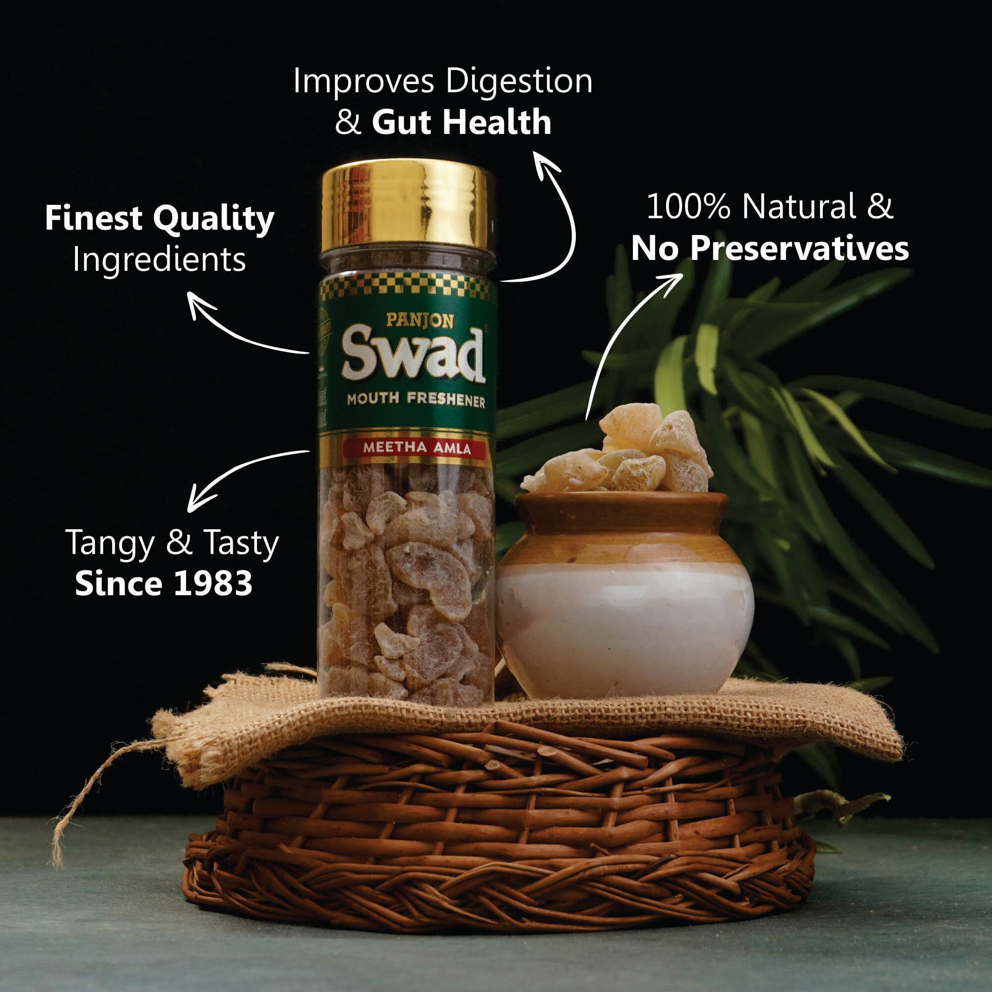 Panjon Swad Meetha Amla Candy Mukhwas (Pack Of 1 X 115 Grams) | Digestive Mouth Freshener |