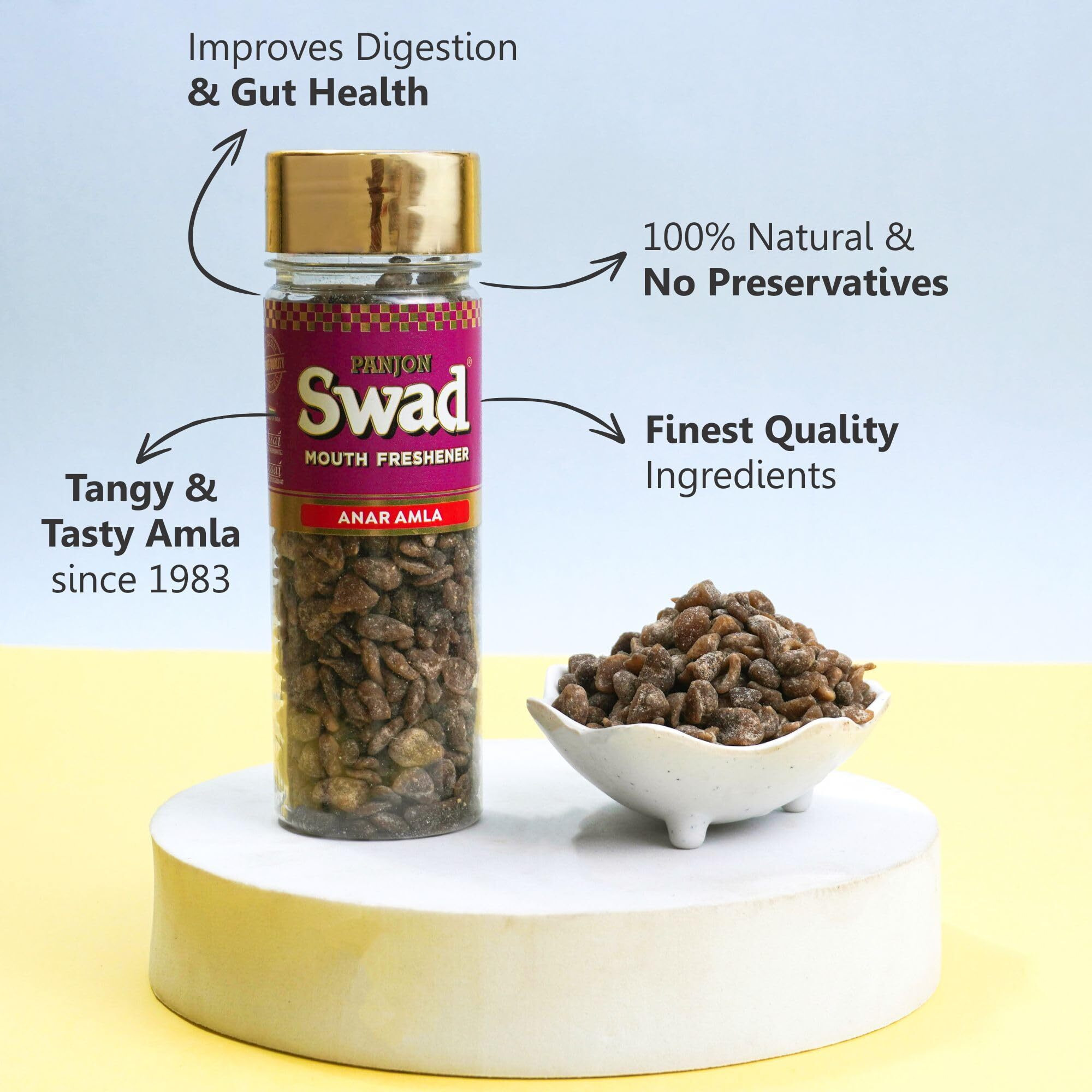 Panjon Swad Anar Amla Candy Mukhwas (Pack Of 2 X 120 Grams) | Digestive Mouth Freshener | Hygienically Packed Traditional Pachak | After-Meal Snack | Dry Mukhwas.