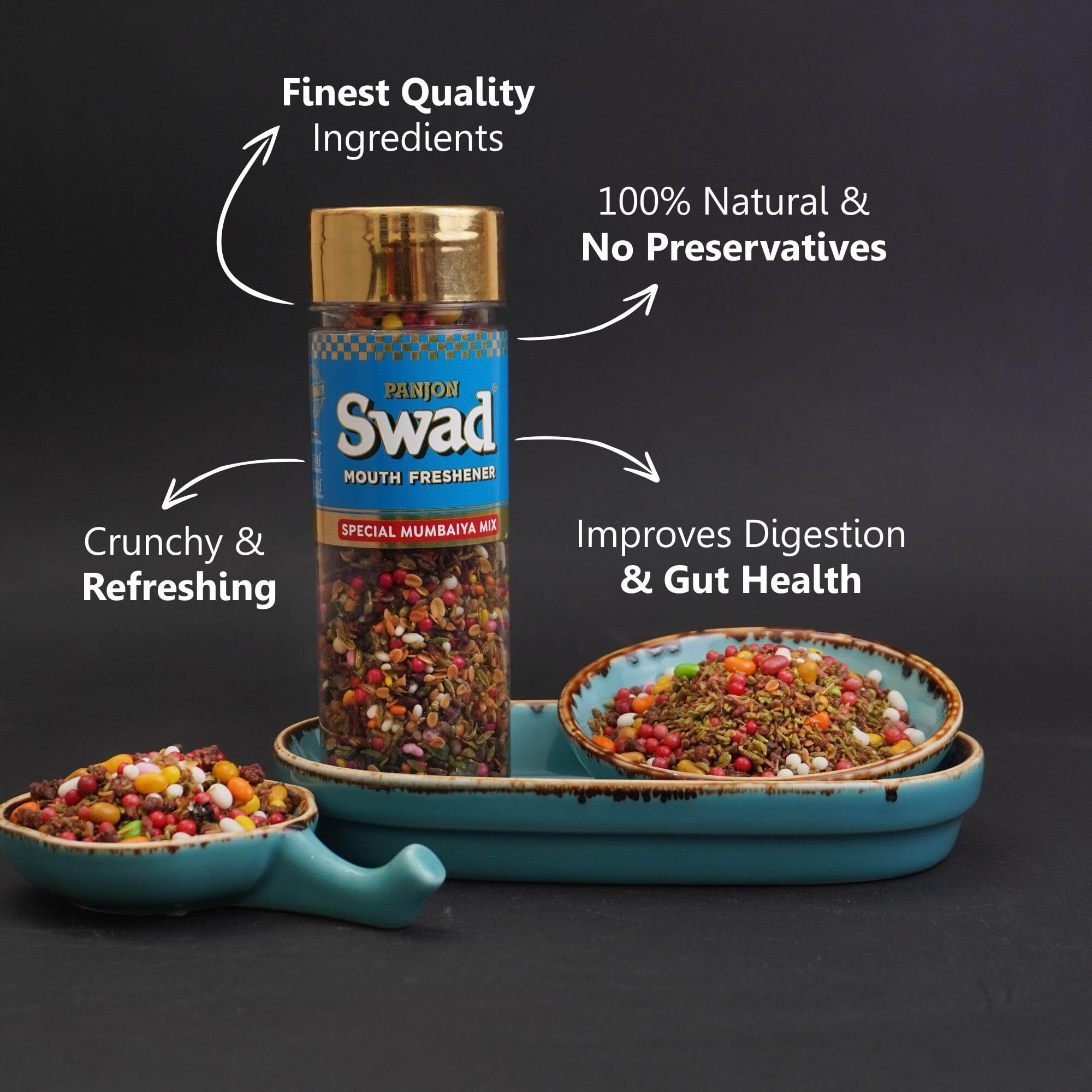 Panjon Swad Mumbaiya Mix Mukhwas (Pack Of 2 X 130 Grams) | Digestive Mouth Freshener | Hygienically Packed Traditional Pachak | Tasty Mouthfresheners | After-Meal Snack | Dry Mukhwas.