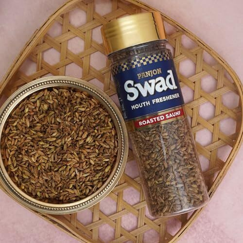Panjon Swad Premium Mukhwas Roasted Saunf Mukhwas Digestive Mouth Fresheners | after-meal snacks 2 Bottles,120gm
