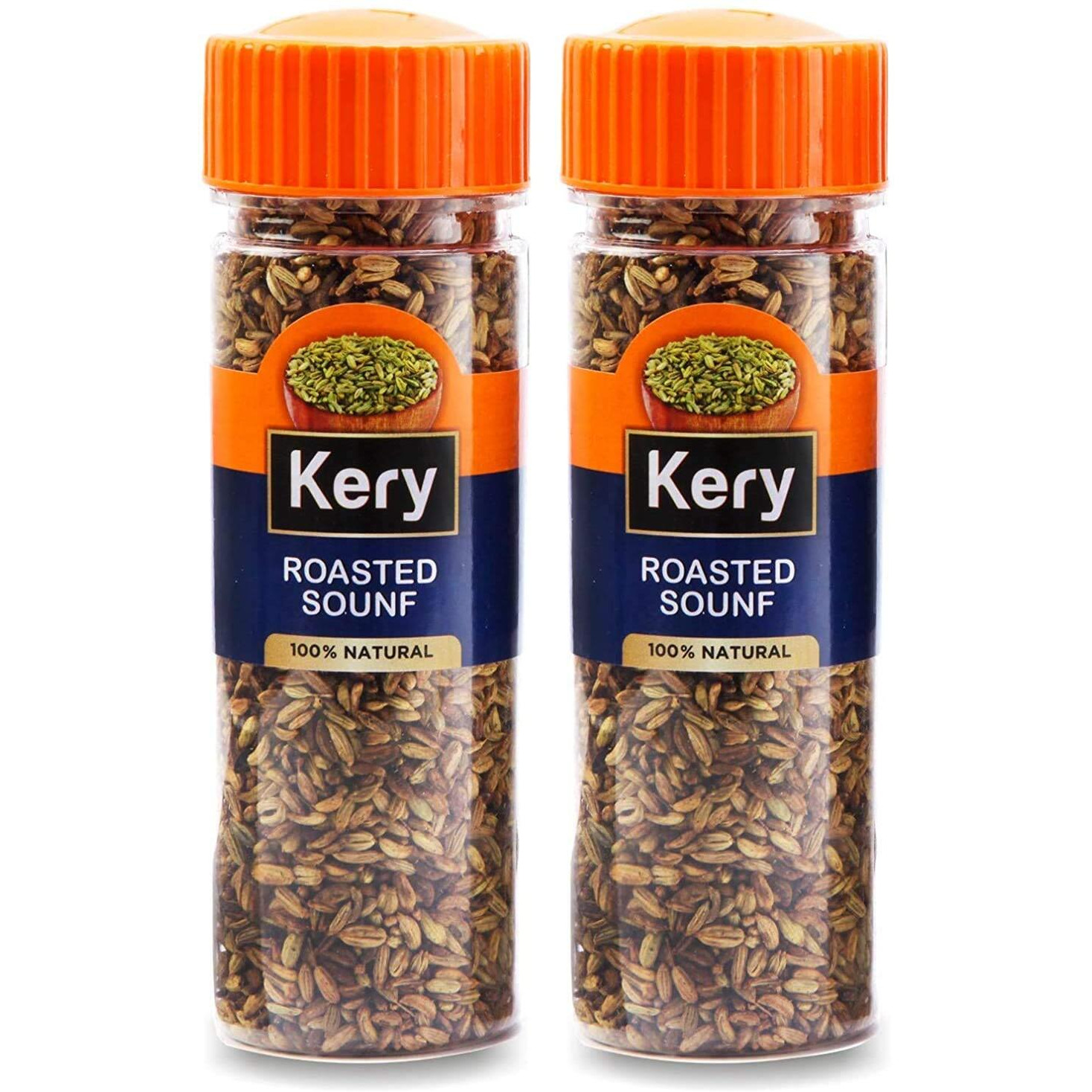 Kery Roasted Saunf Mukhwas, 2 Bottles, 120 Gram (Diet Green Fennel Mouth Freshener)