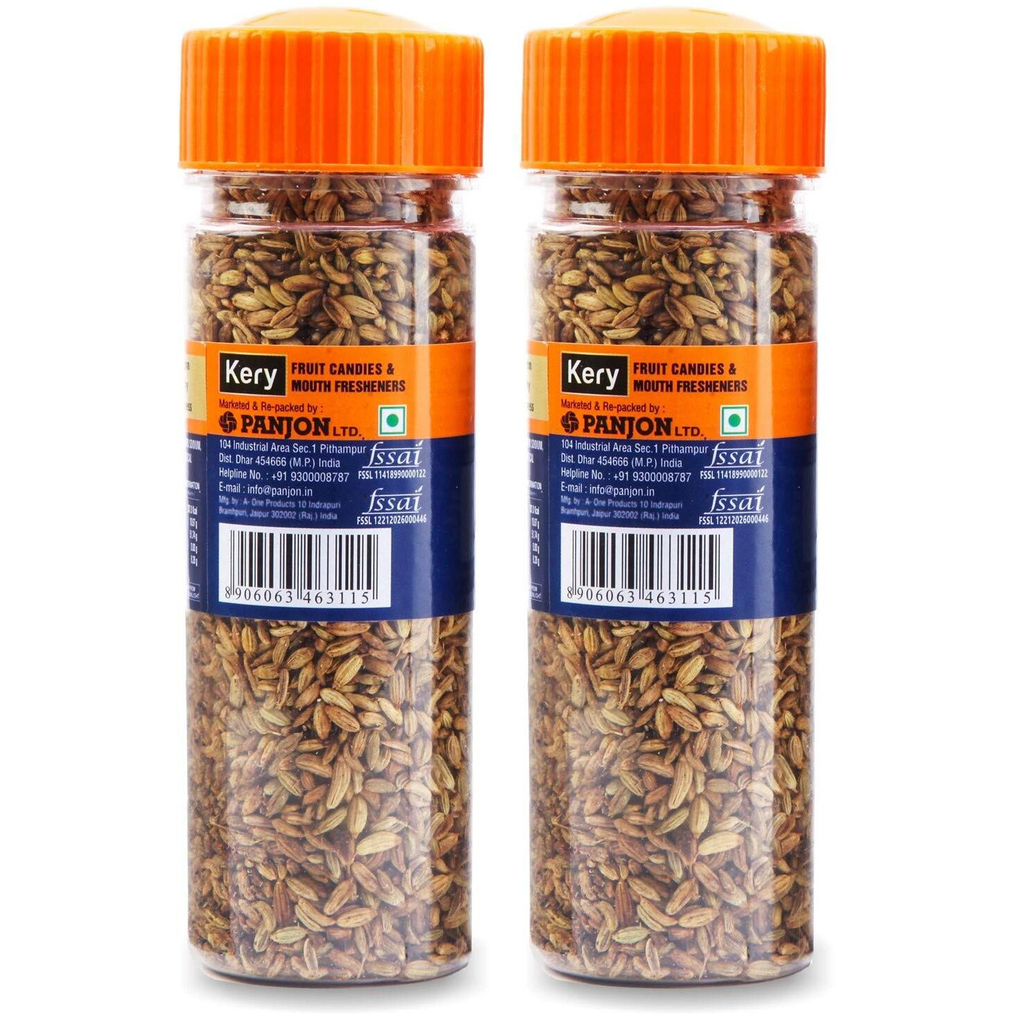 Kery Roasted Saunf Mukhwas, 2 Bottles, 120 Gram (Diet Green Fennel Mouth Freshener)