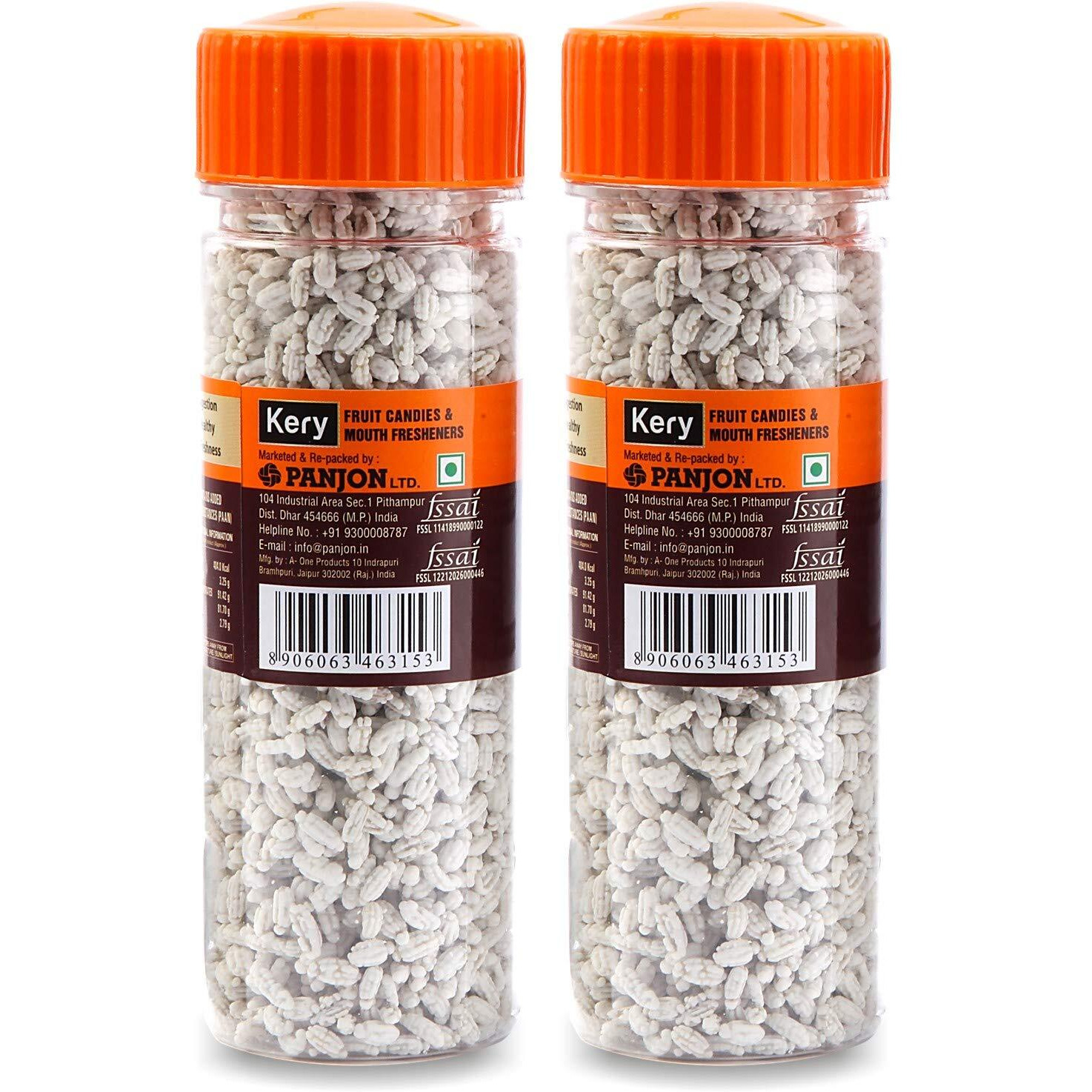 Kery White Sweet Mint Saunf Mukhwas, 2 Bottles, 240Gm (Madrasi Sounf Mouth Freshener)
