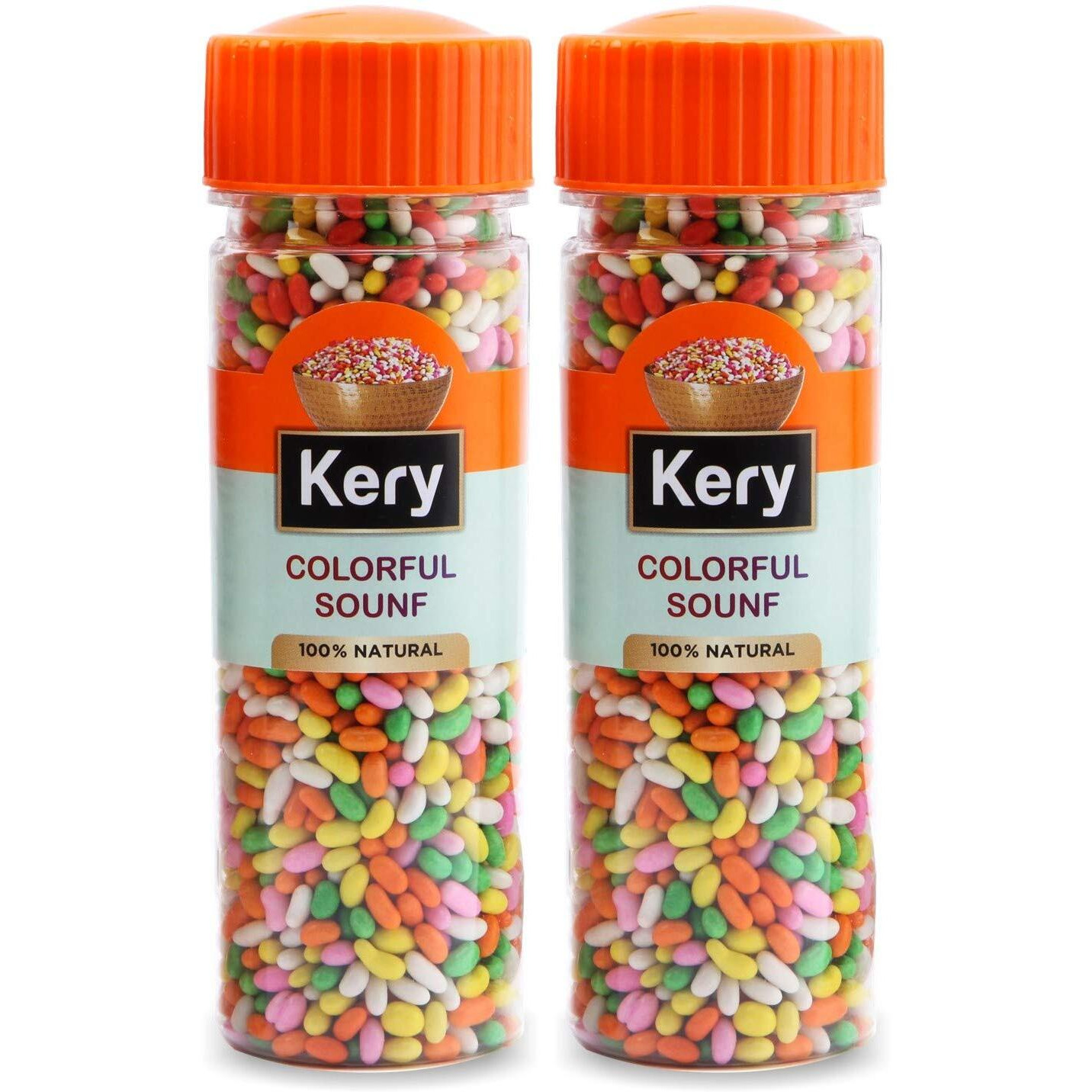 Kery Colorful Saunf Mouth Freshener, 2 Bottles, 360 Gram (Sugar Coated Fennel Sonf Mukhwas)