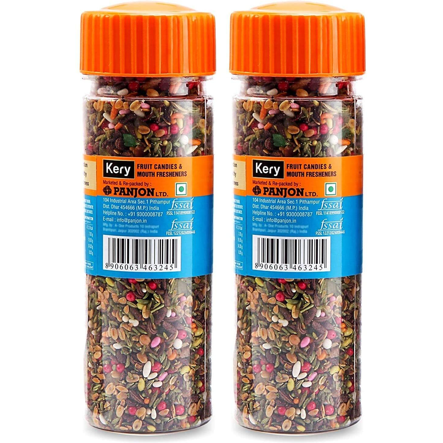 Kery Bambaiya Mix Mouth Freshener, 2 Bottles, 260g (Dhana Daal Mumbai Mukhwas)