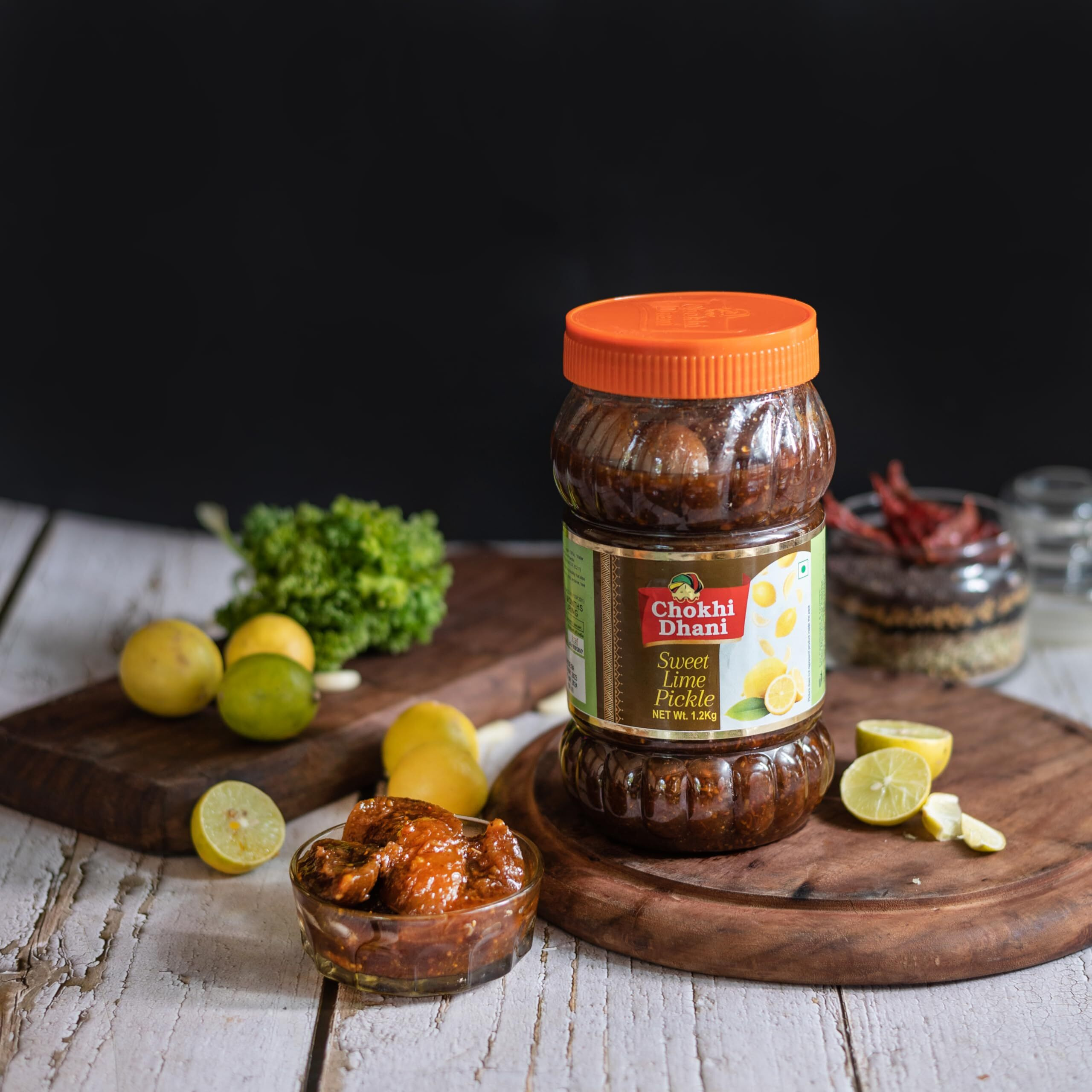 Chokhi Dhani Sweet Lime Pickle, Authentic Indian Style Tangy and Spicy Versatile Meetha Nimbu ka Achar with Preserved Aromatic Spices and Traditional Taste (Pack of 1, 1.2kg)
