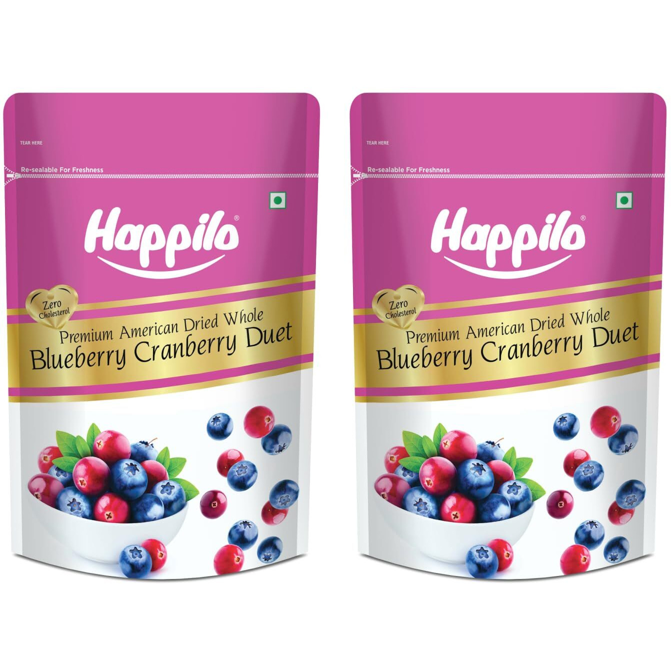 Happilo Premium Dried Blueberry Cranberry Duet 400g (760)