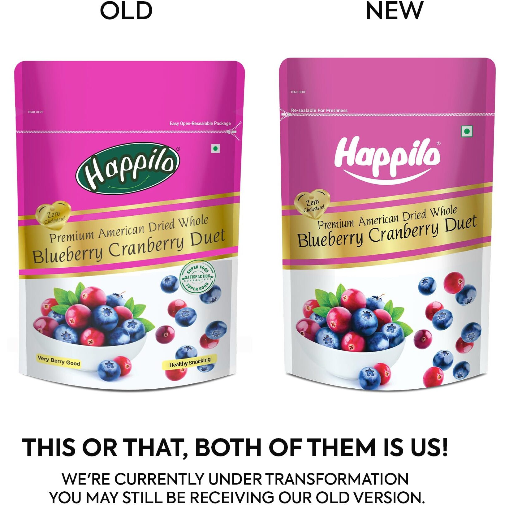 Happilo Premium Dried Blueberry Cranberry Duet 400g (760)
