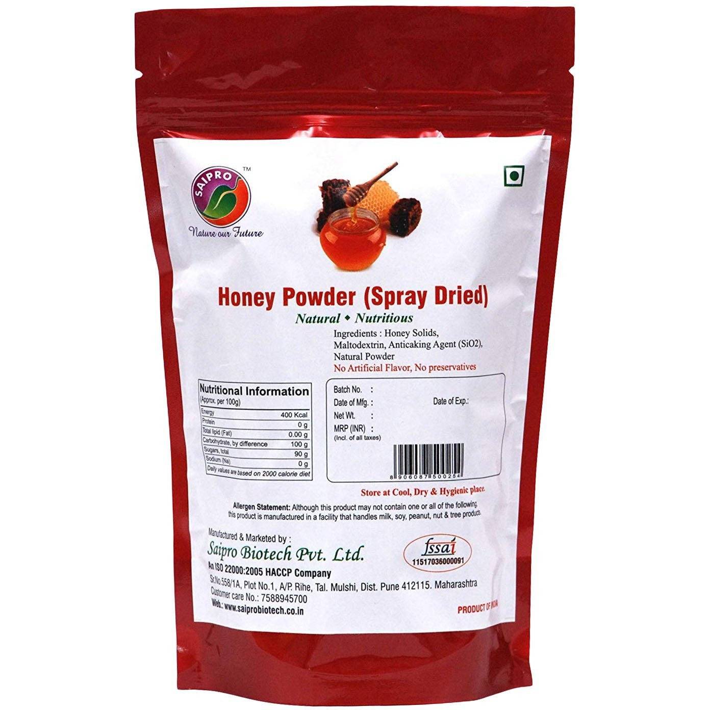 Saipros EATERY HARVEST Honey Powder, Dried Honey Powder For Food |Beverages| Bakery| Cosmetics, 200 grams, Gluten Free, Natural