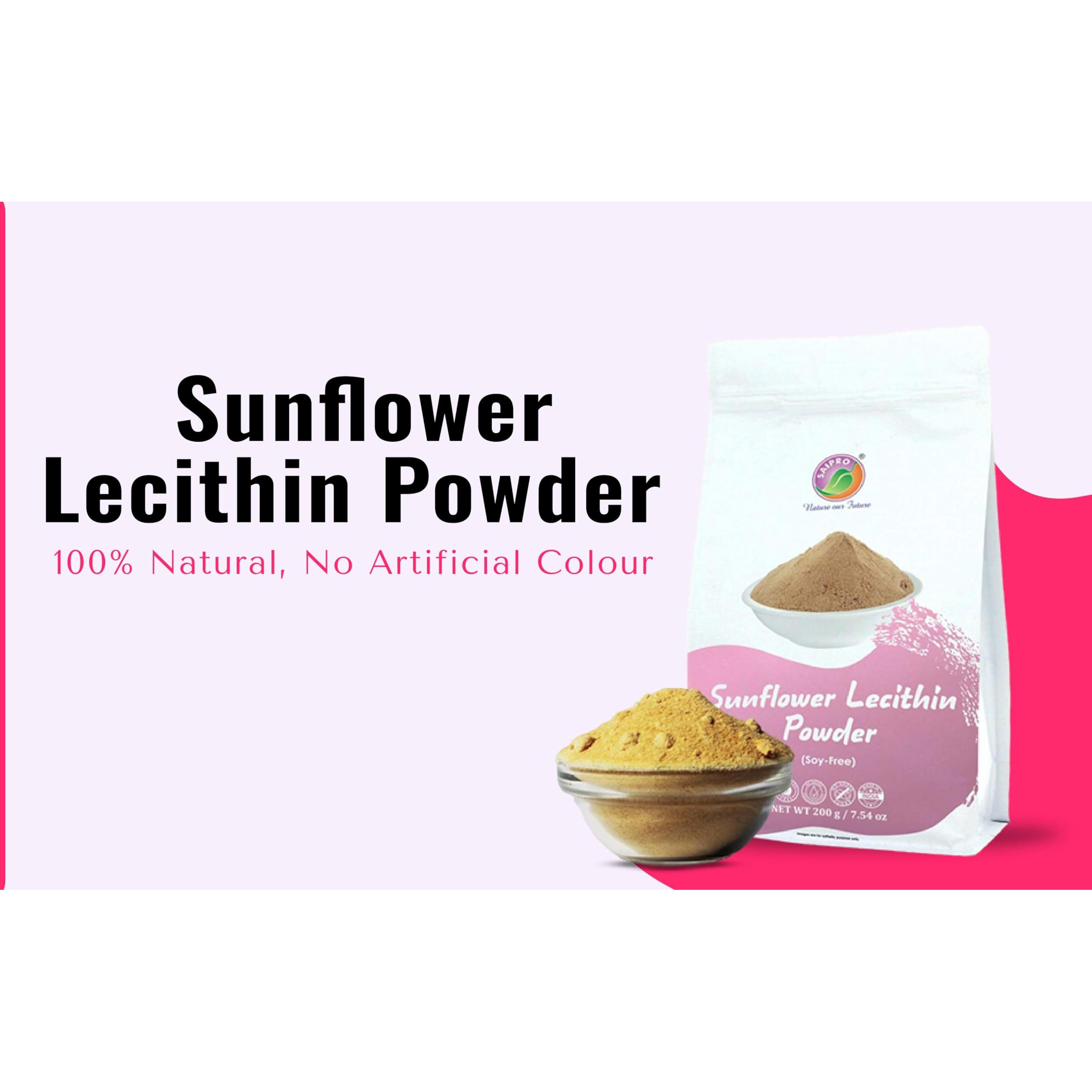 Saipros EATERY HARVEST Sunflower Lecithin, 400 g (200g* 2 packs) Sunflower Lecithin Powder, Soy Free, Natural