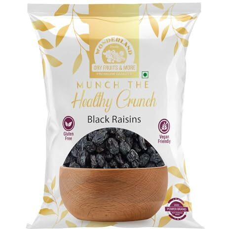 WONDERLAND FOODS Seedless Black Raisin 250g Pouch | Kali Kishmish | Dried Fruits