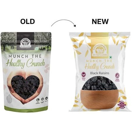 WONDERLAND FOODS Seedless Black Raisin 250g Pouch | Kali Kishmish | Dried Fruits