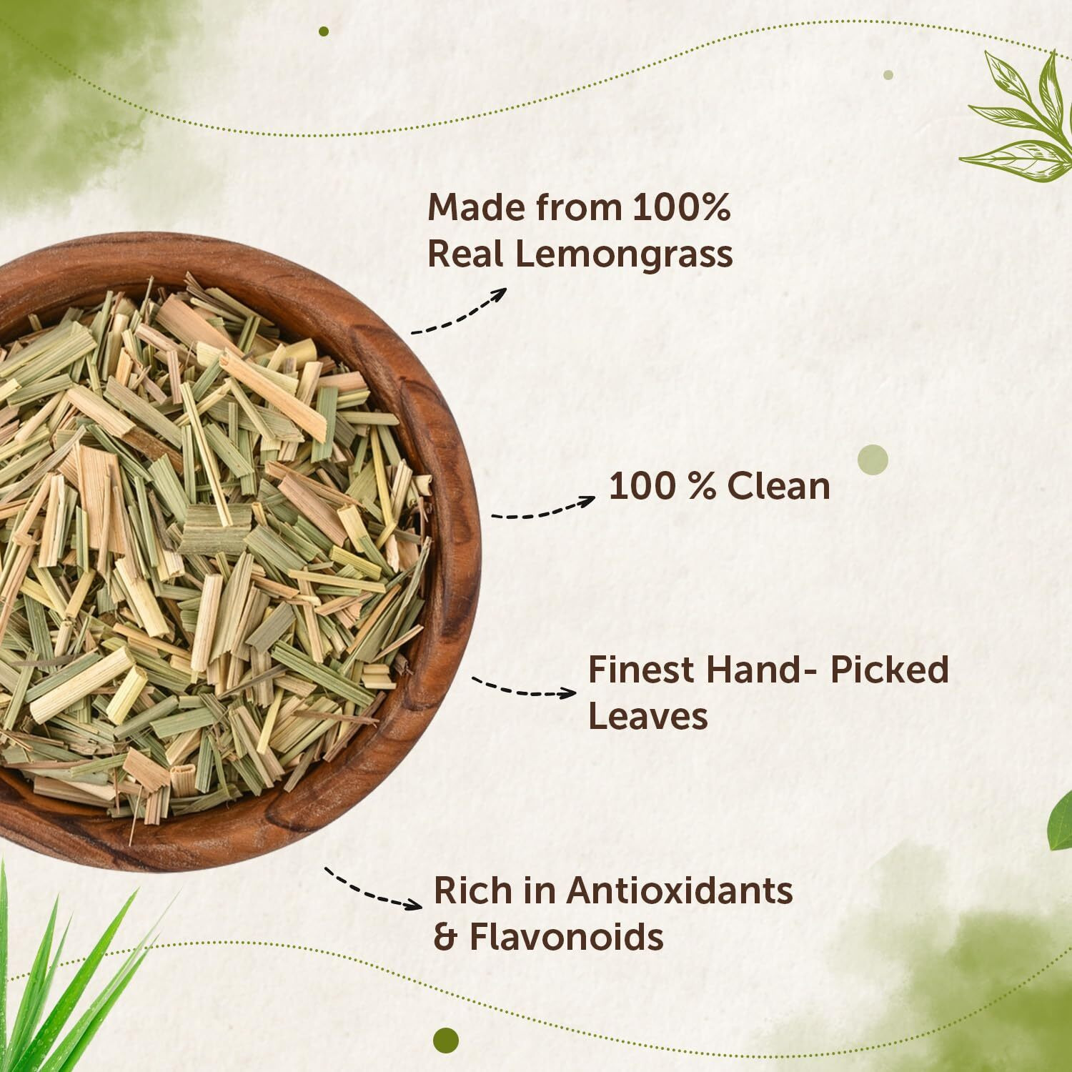 Neuherbs Lemongrass Tea Leaves 50g (Pack of 1) Herbal Loose Leaf Tea To Improves Digestion and Boost Immunity | 100% Clean, Natural & Pure | Rich in Antioxidants | Caffeine Free Tea