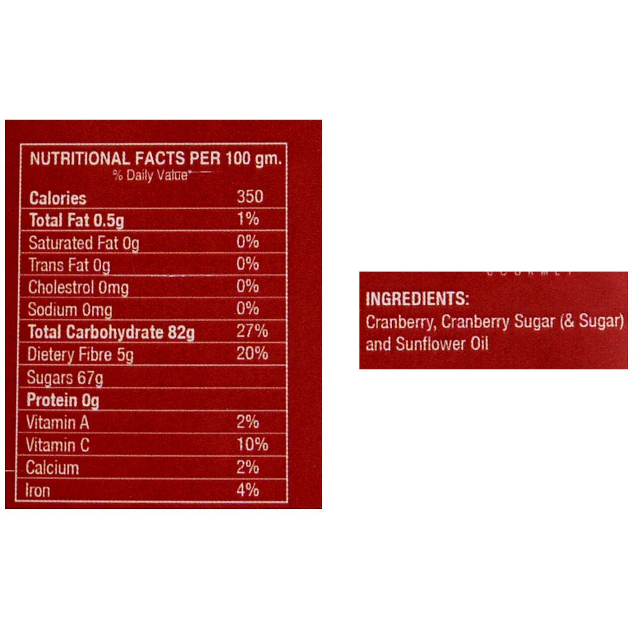 Flyberry Gourmet Sliced Cranberry Dehydrated, 250 g