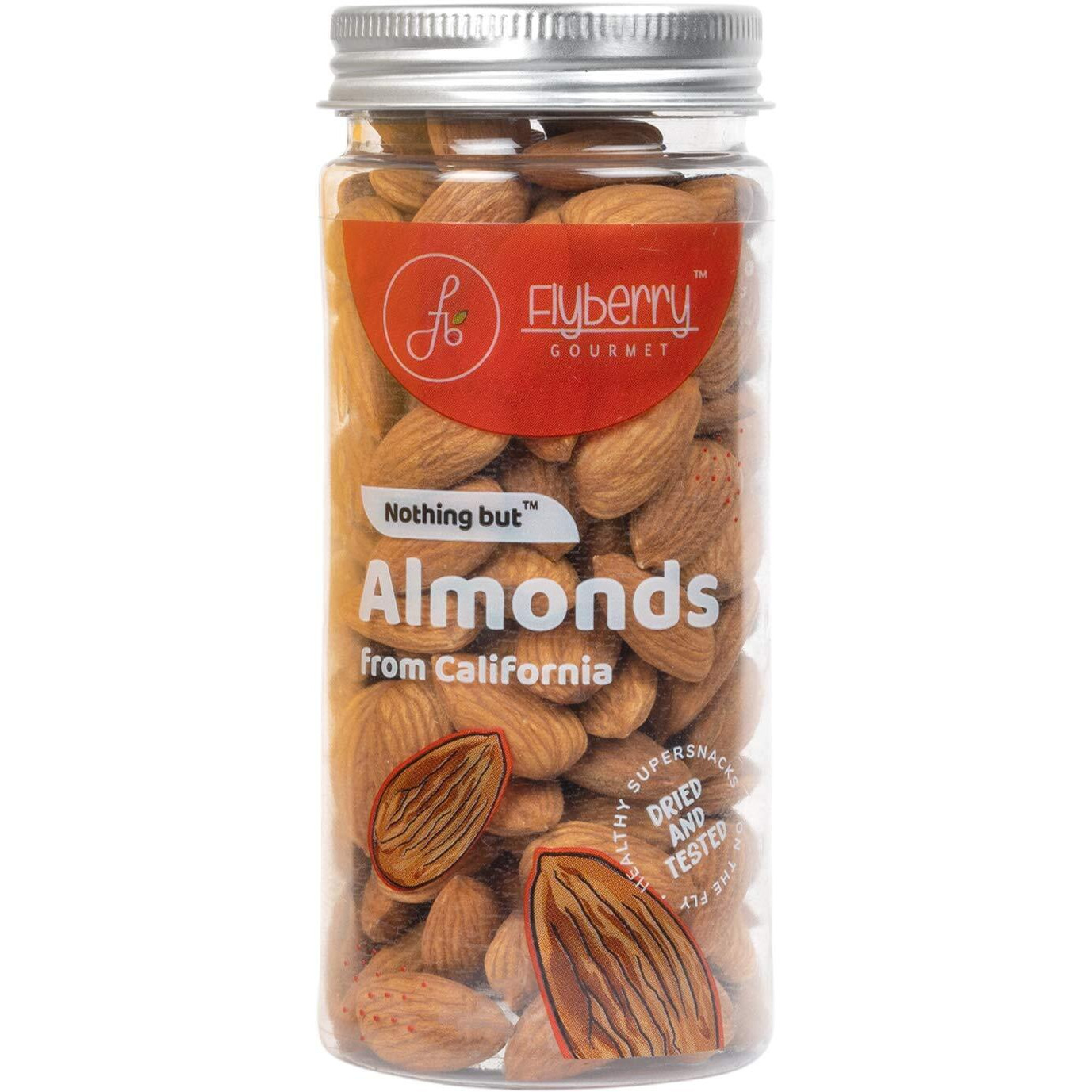 Flyberry Gourmet Premium California Jumbo Almonds, 150g | Rich in Protein, Magnesium and Dietary Fibre
