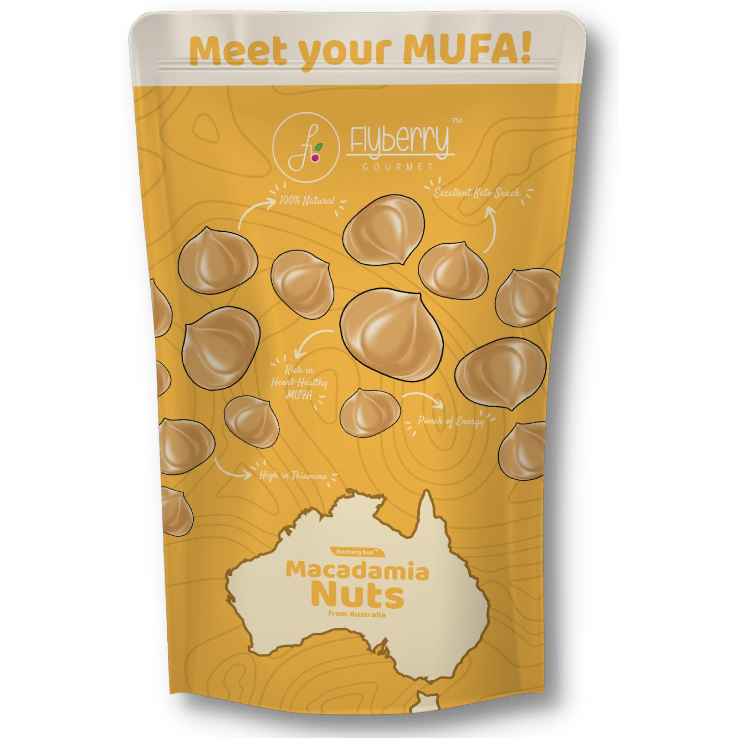 Flyberry Gourmet Macadamia Nuts, 50g