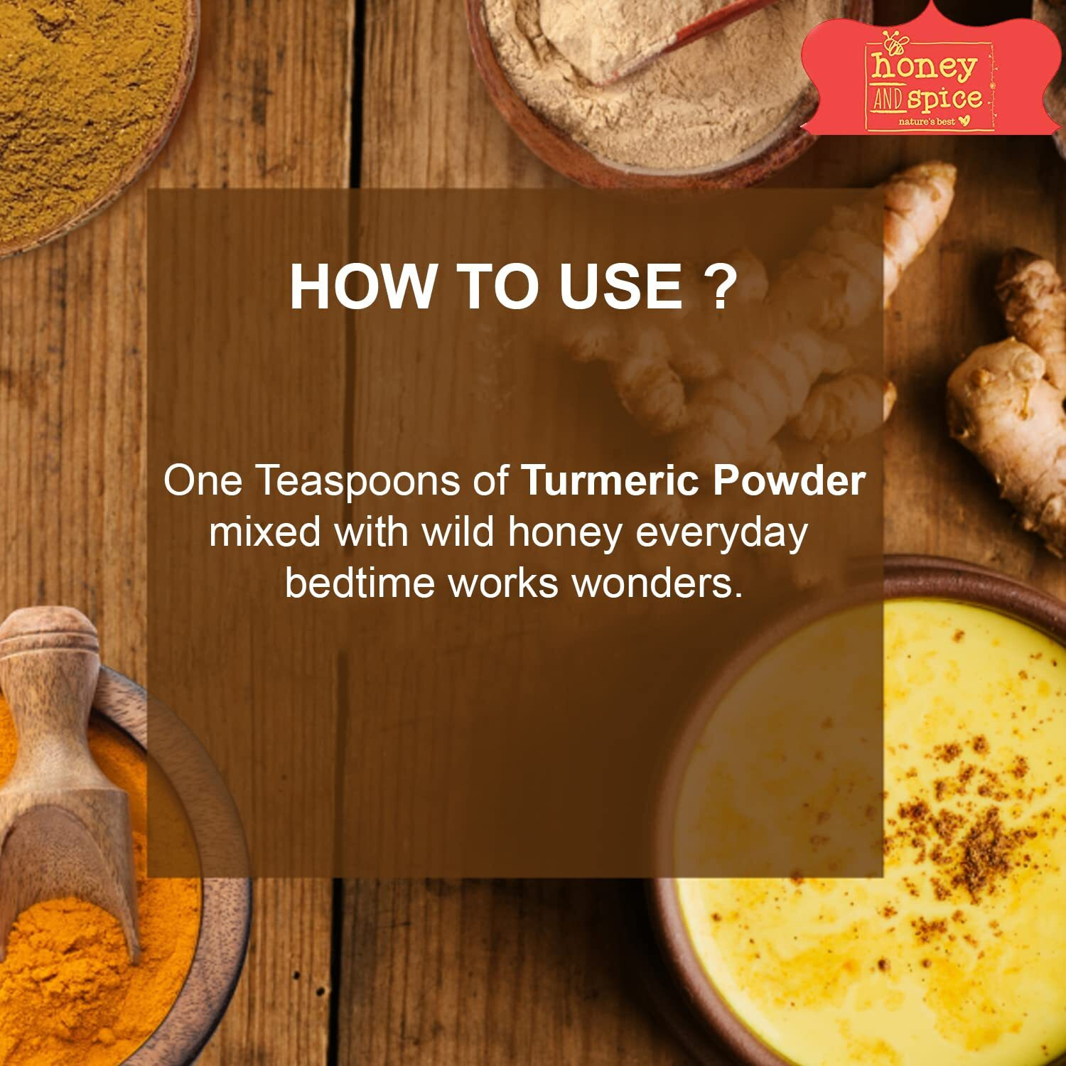 Honey and Spice Organic Turmeric Powder - 100 Gms