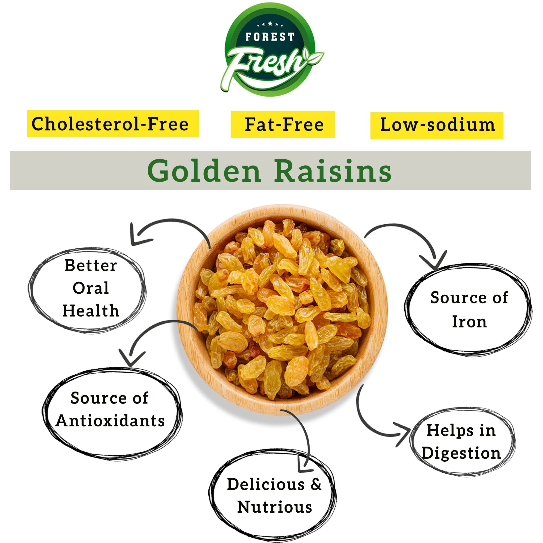 Forest Fresh 100% Natural - Premium Golden Raisins (Kishmish) - 400g - Everyday Essential Superfood - Dry Fruits & Nuts