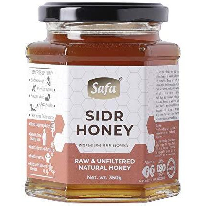 Safa Sidr Honey | Organic Honey Raw Unprocessed Premium Jujube Berry Honey | 100% Pure Natural Unfiltered | Long Lasting Energy, Enhance Workout & Exercise | Raw Unpasteurized for Maximum Potency 350g