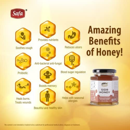 Safa Sidr Honey | Organic Honey Raw Unprocessed Premium Jujube Berry Honey | 100% Pure Natural Unfiltered | Long Lasting Energy, Enhance Workout & Exercise | Raw Unpasteurized for Maximum Potency 350g