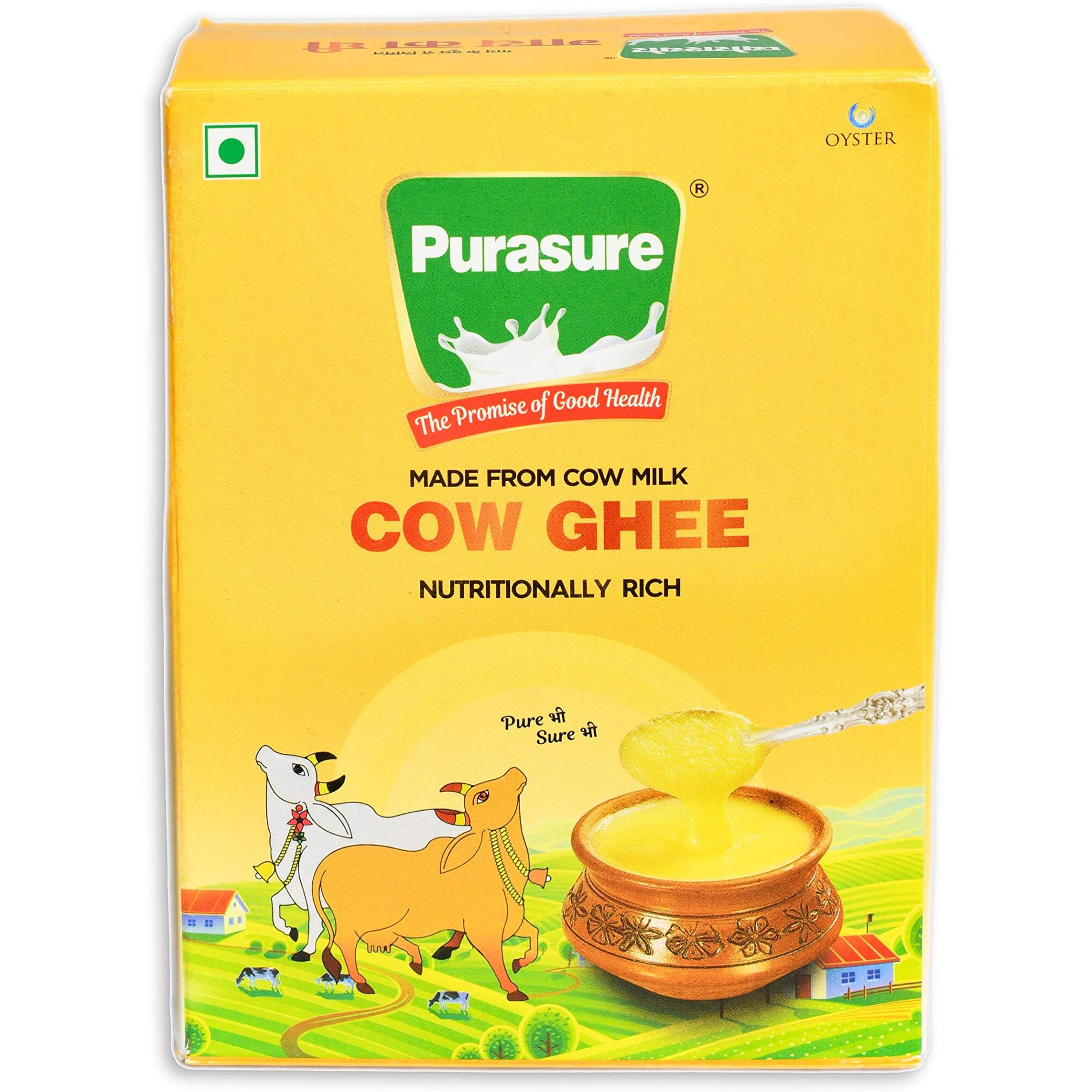 Purasure Pure Cow GHEE 500 ML | Aroma in every drop | Pure Veg, Pure Cow Ghee, No Preservatives | Rich Taste & Aroma | Good source of Vitamin A, Delicious, Healthy & Nutritious