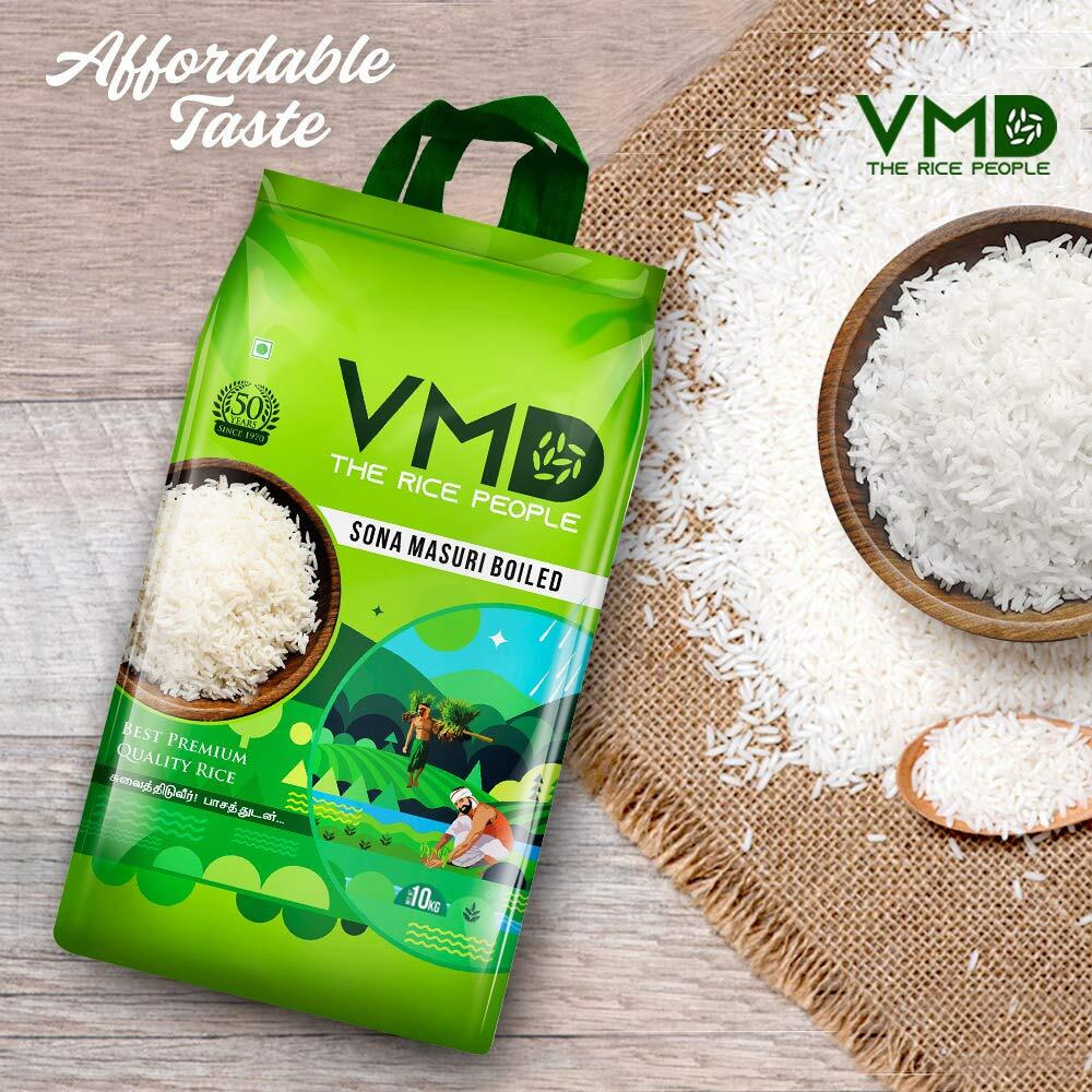 VMD Rajabhogam SONA MASURI Boiled Rice (Pack of 2 - 5 Kgs) - 10Kgs (Indias Best Rice)