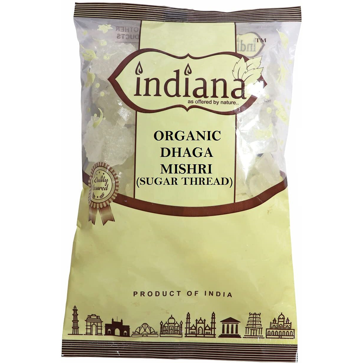 Indiana Naturals Organic Sugar Crystals/Sugar Thread/Dhaga Mishri/Dhage Wali Misri, 400g