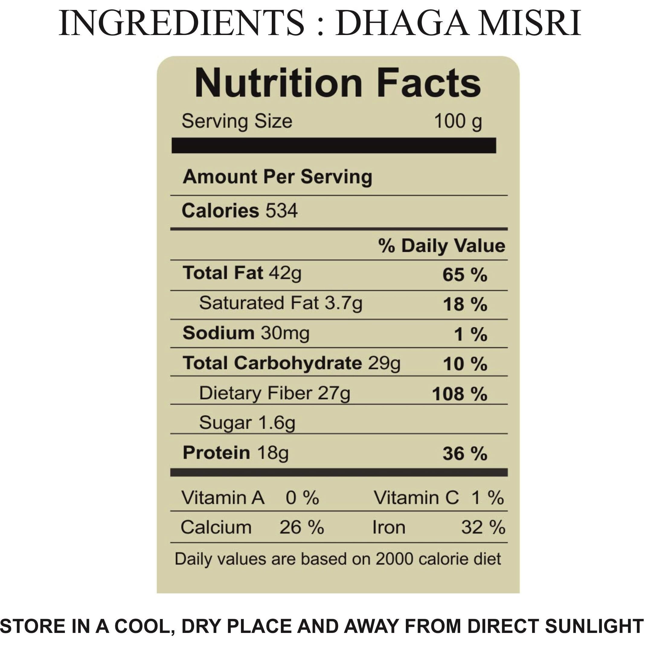 Indiana Naturals Organic Sugar Crystals/Sugar Thread/Dhaga Mishri/Dhage Wali Misri, 400g