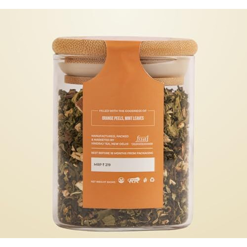 Hindraj Orange Green Tea (The Zesty Raja) | Organic Ice Tea | Loose Tea Leaves | Natural Ingredients Fruit Tea | No Added Sugar (30 g - Pack of 1)