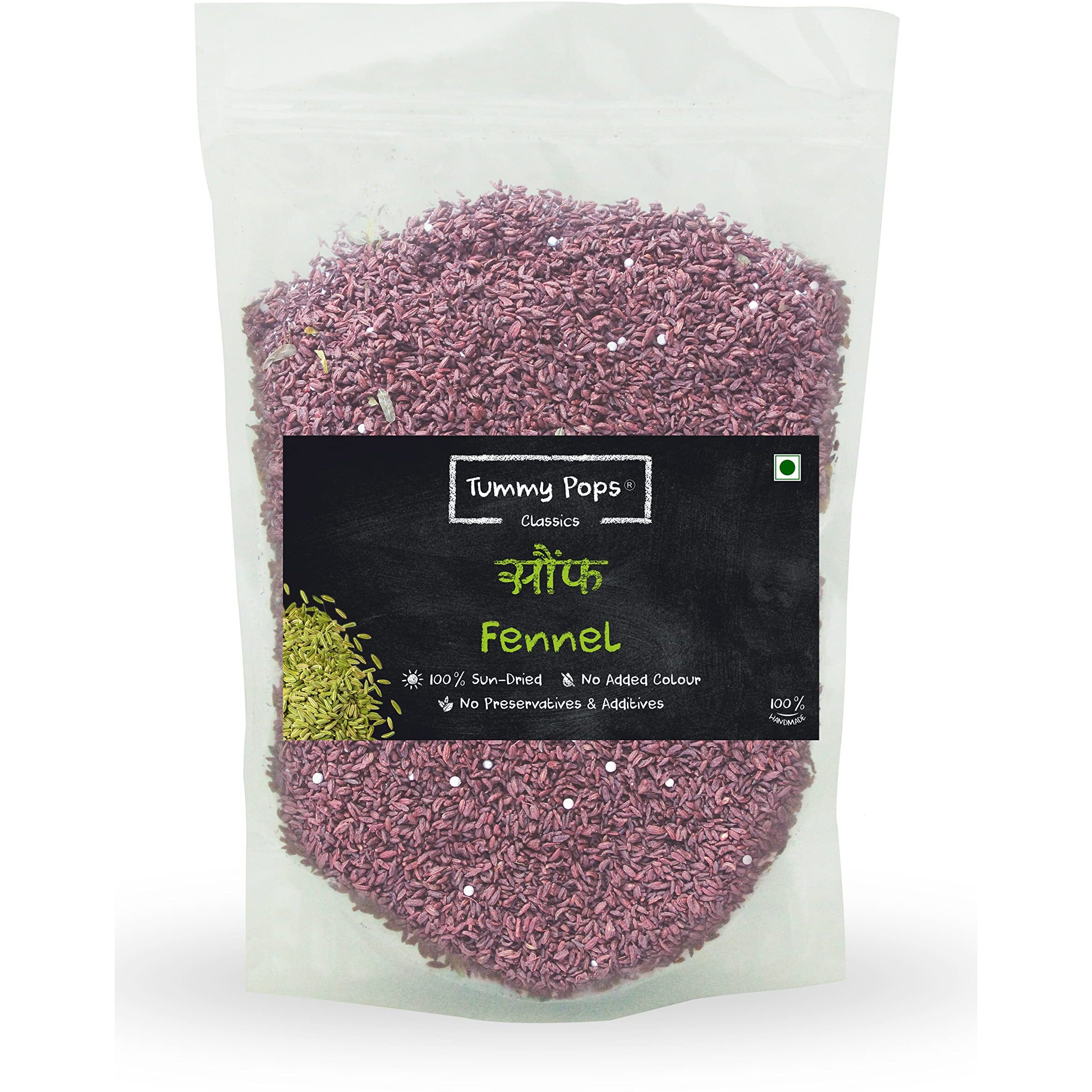 Tummy Pops | Sweet Classic Saunf - 950gm Pouch | After Meal Digestives Mukhwas Mouth Fresheners, Handmade & Sun-Dried Sweet Mouth Fresheners, Fennel Seeds Mukhwas | Hygienically Packed