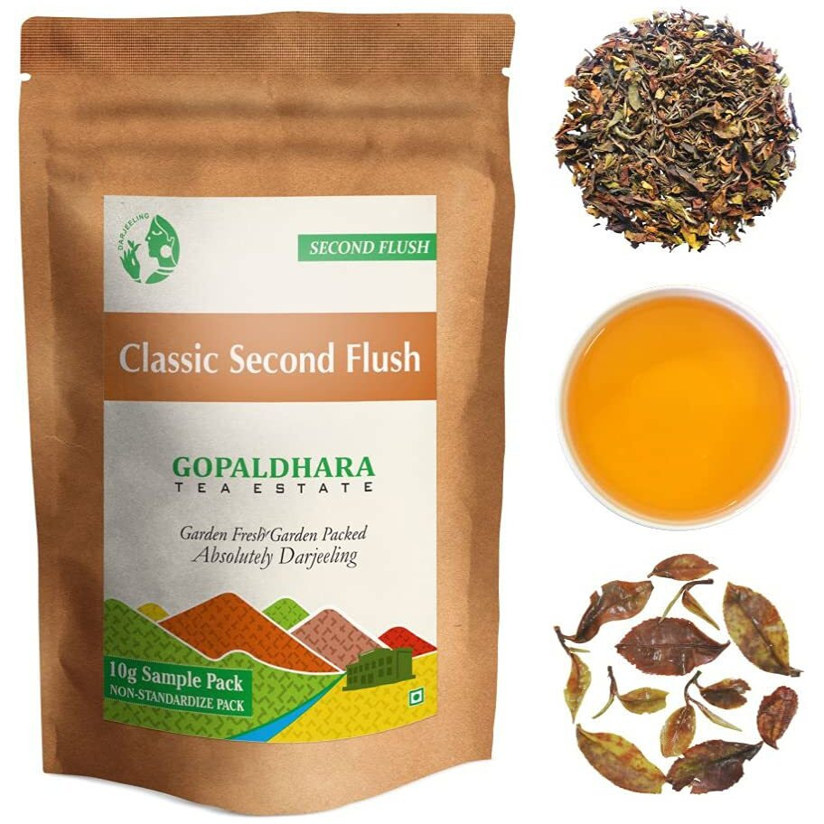 GOPALDHARA Darjeeling Classic Teas Sample Pouches (Pack Of 6 Teas - 10 Grams Each) - Special Ftgfop1 Teas Highest Elevation (7000Ft.), Chai Tea, Loose Leaves