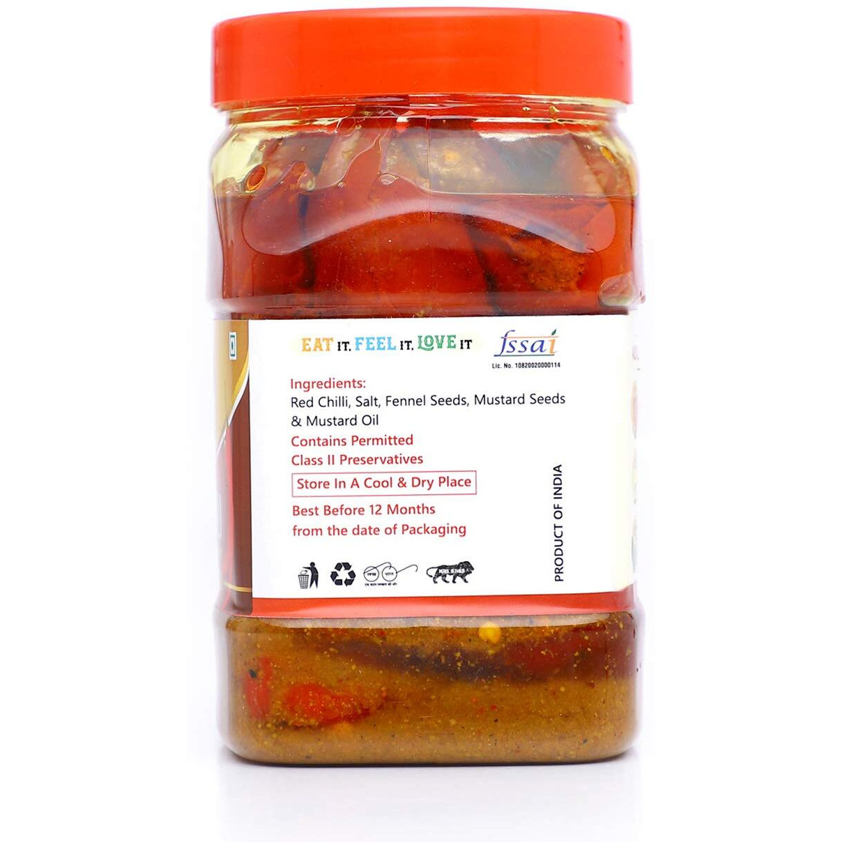 Natural Hub Mother Made Stuffed Banarsi Red Chilli Pickle, Lal Mirchi Ka Achaar