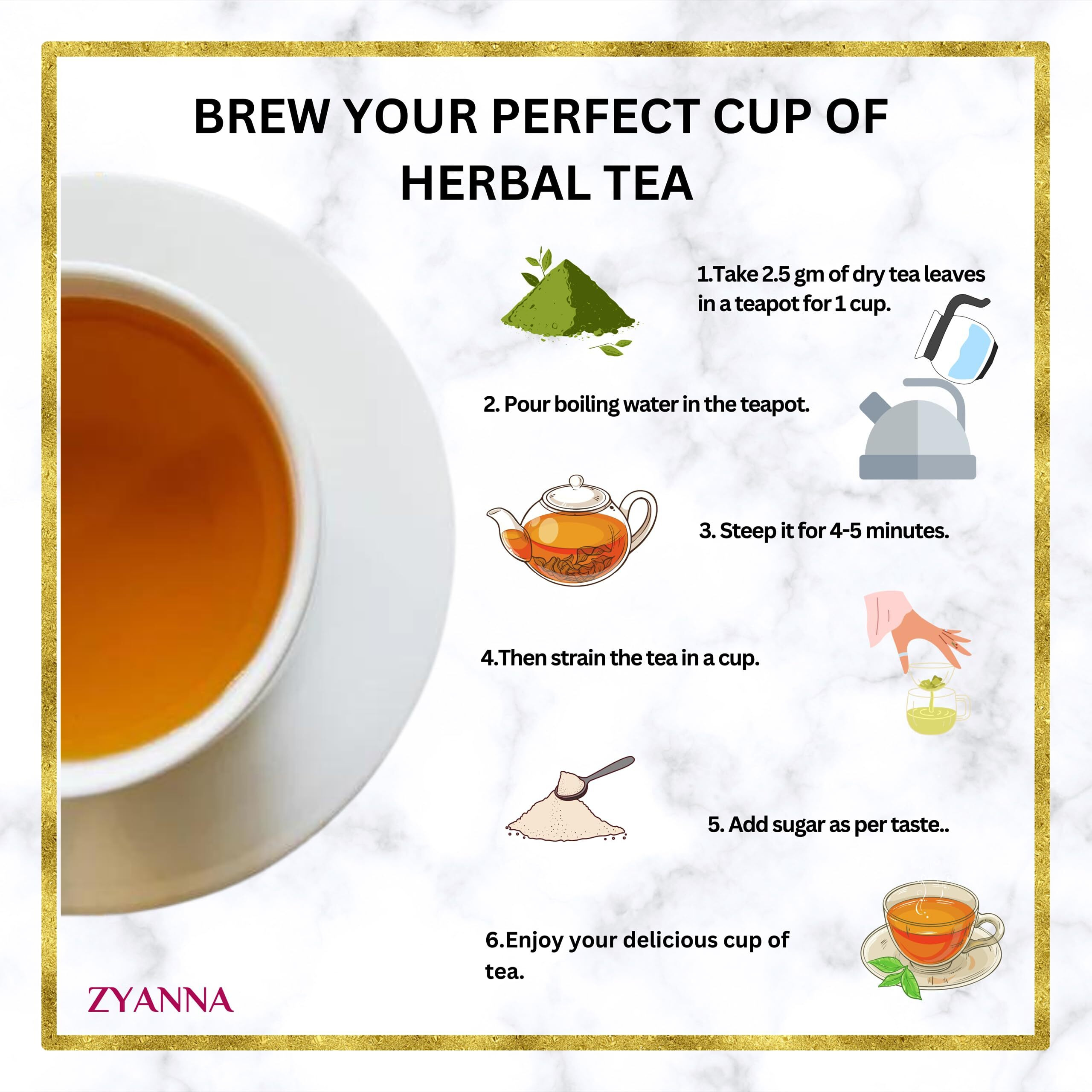 Zyanna Premium Tea (Peach Tea, 100 gm)