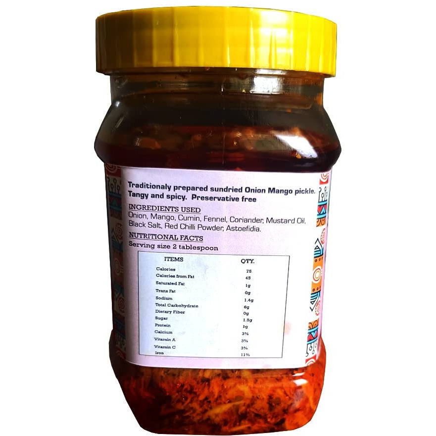 Abheesht Mango Onion Pickle 400g | Homemade Traditional Achar | Aam Pyaj Ka Achar | Pickles in Mustard Oil