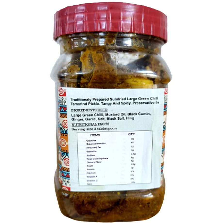 Abheesht Large Green Chilli Pickle 400g | Homemade Traditional Achar | Bada Hari Mirch Achar | Pickles in Mustard Oil