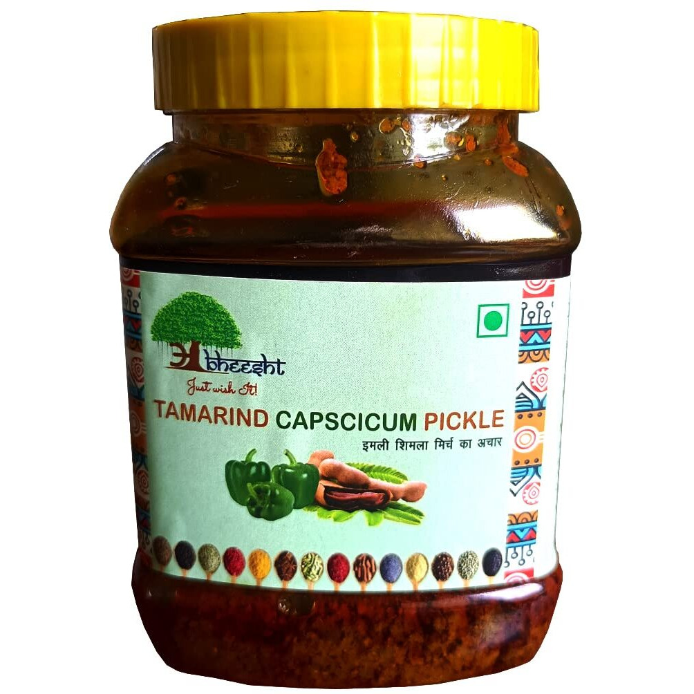 Abheesht Tamarind Capsicum Pickle 400g | Homemade Traditional Achar | Imli Shimla Mirchi Achar | Pickles in Mustard Oil