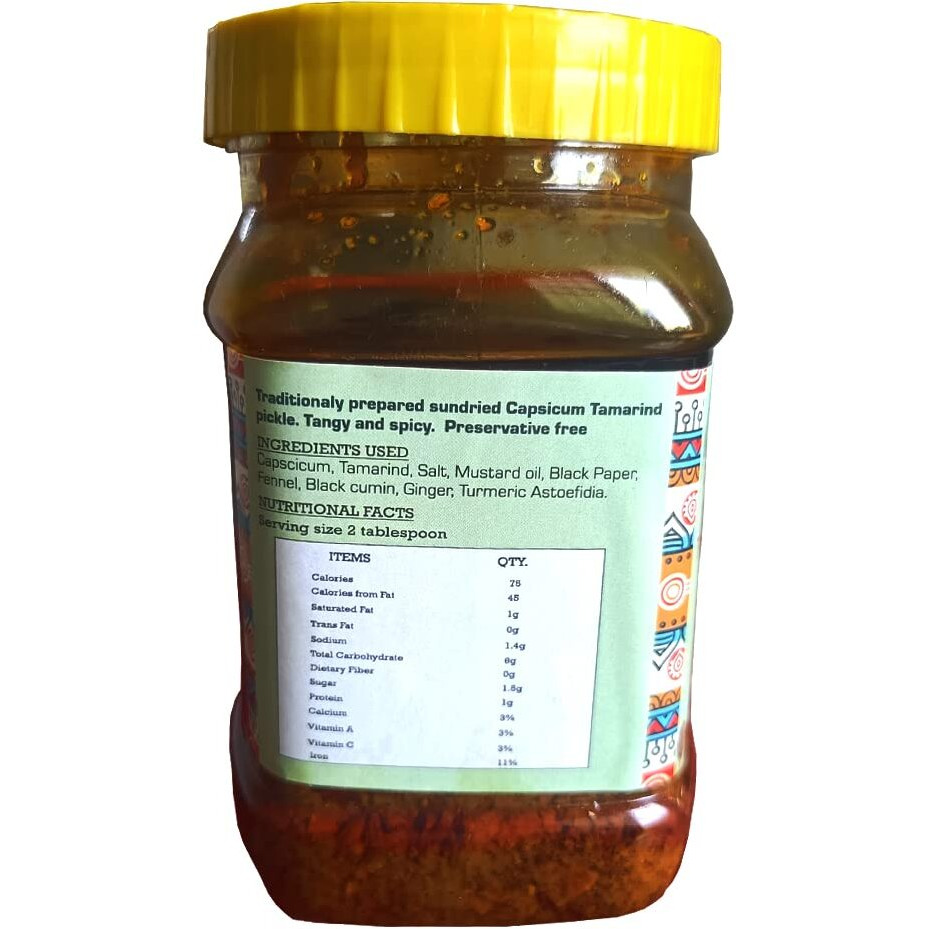 Abheesht Tamarind Capsicum Pickle 400g | Homemade Traditional Achar | Imli Shimla Mirchi Achar | Pickles in Mustard Oil