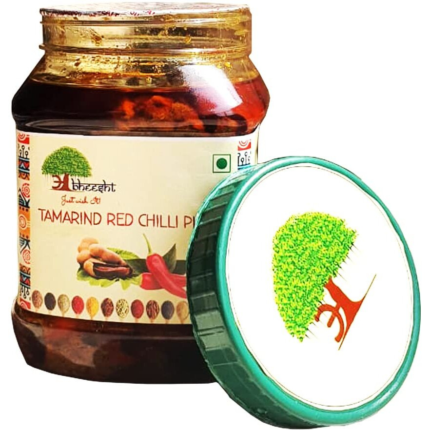 Abheesht Tamarind Red Chilli Pickle 400g | Homemade Traditional Achar | Imli Lal Mirch Achar | Pickles in Mustard Oil
