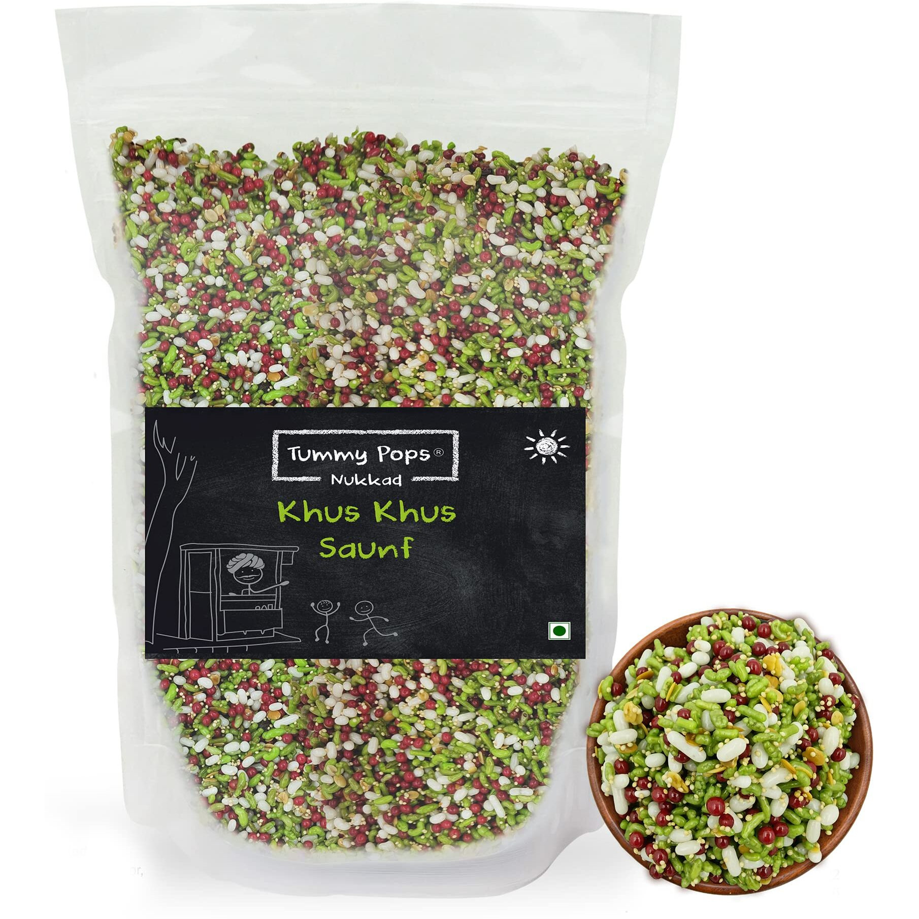 Tummy Pops | Khus Khus Saunf - 950gm Pouch | After Meal Digestives Mukhwas Mouth Fresheners, Handmade & Sun-Dried | Sweet Fennel Seeds Saunf Mouth Fresheners | Hygienically Prepared & Packed