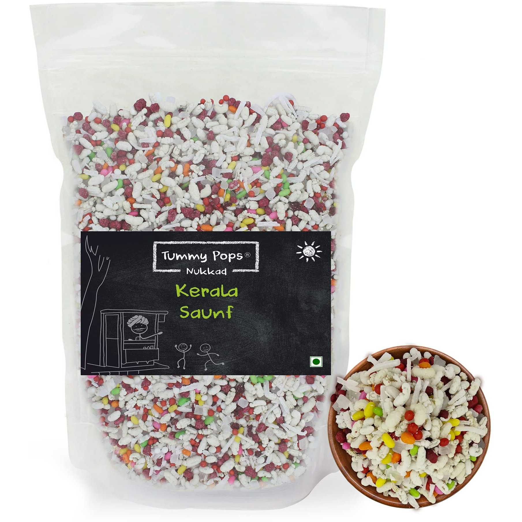 Tummy Pops | Kerala Saunf Mix - 950gm Pouch | After Meal Digestives Mukhwas Mouth Fresheners, Fennel Seeds Saunf Mouth Fresheners | Hygienically Prepared & Packed