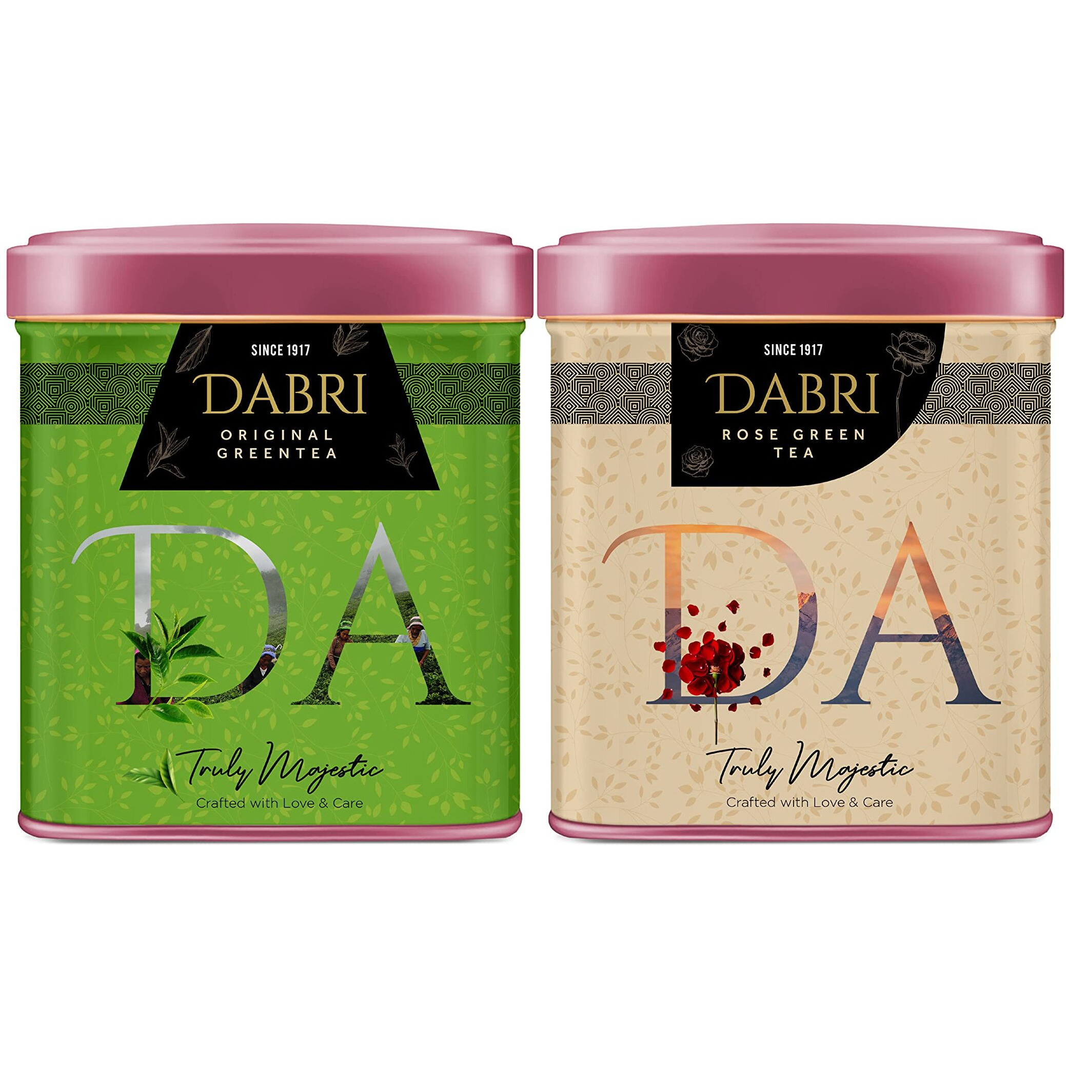DABRI Original Green Tea And Rose Green Tea Loose Leaves Combo Of 2 Boxes (40 gram Each)