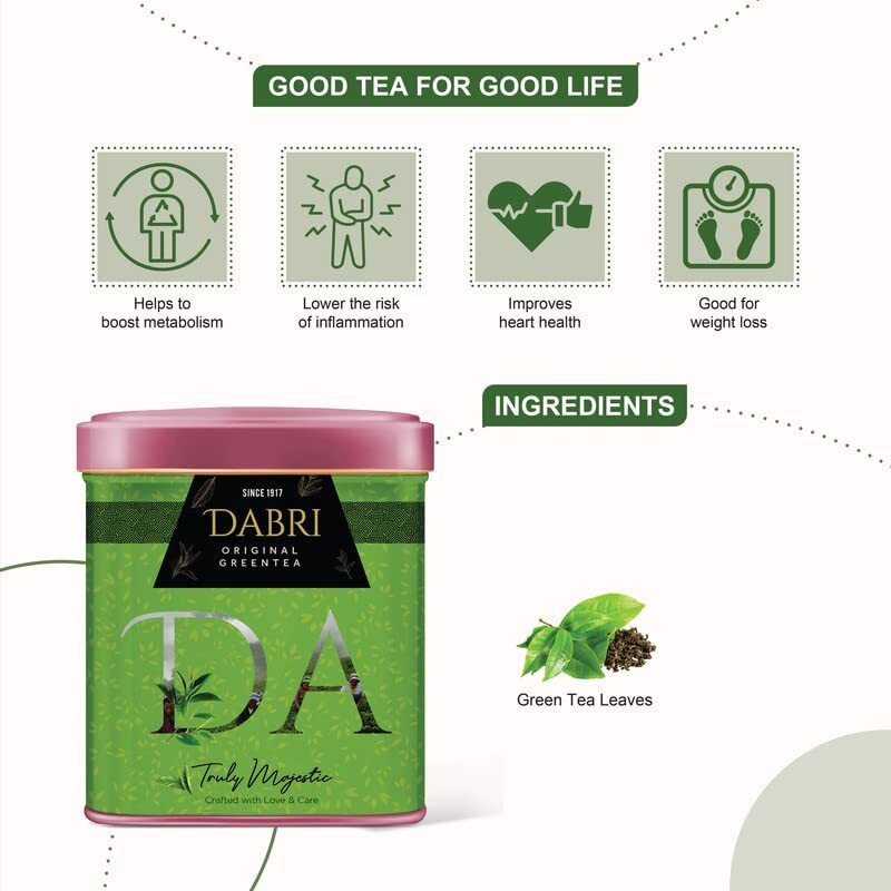 DABRI Original Green Tea And Rose Green Tea Loose Leaves Combo Of 2 Boxes (40 gram Each)