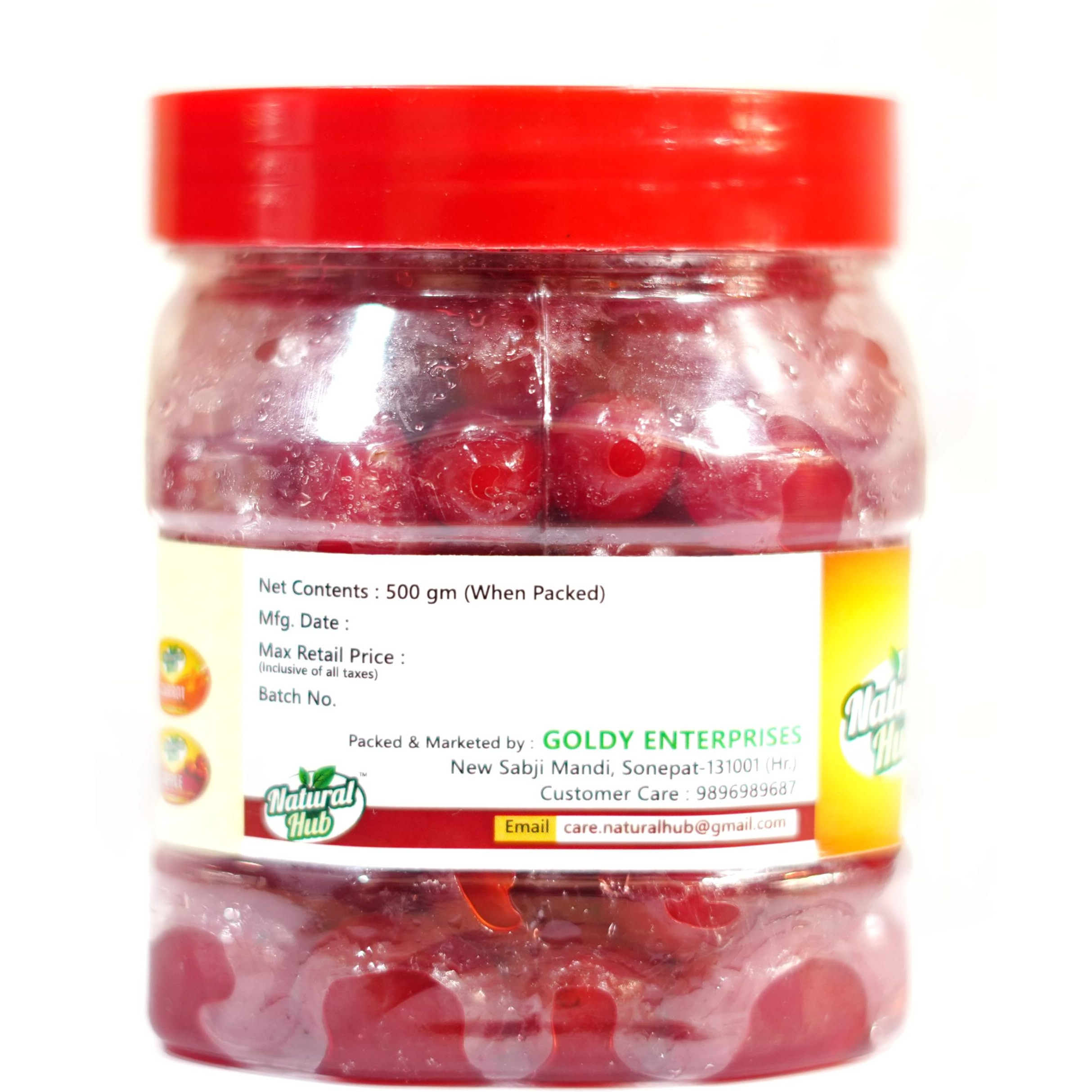 Natural Hub Homemade Organic and Delicious Sweet Cherry Karonda Murabbal Fresh Glazed Candied 500gm Cherry Fruit