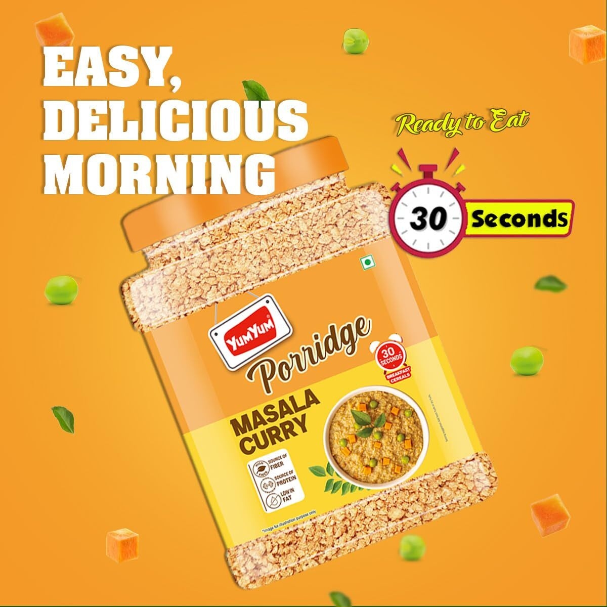 Yum Yum Curry Masala Porridge - 750g Jar, Nutritious Blend for a Flavorful Breakfast or Anytime Meal