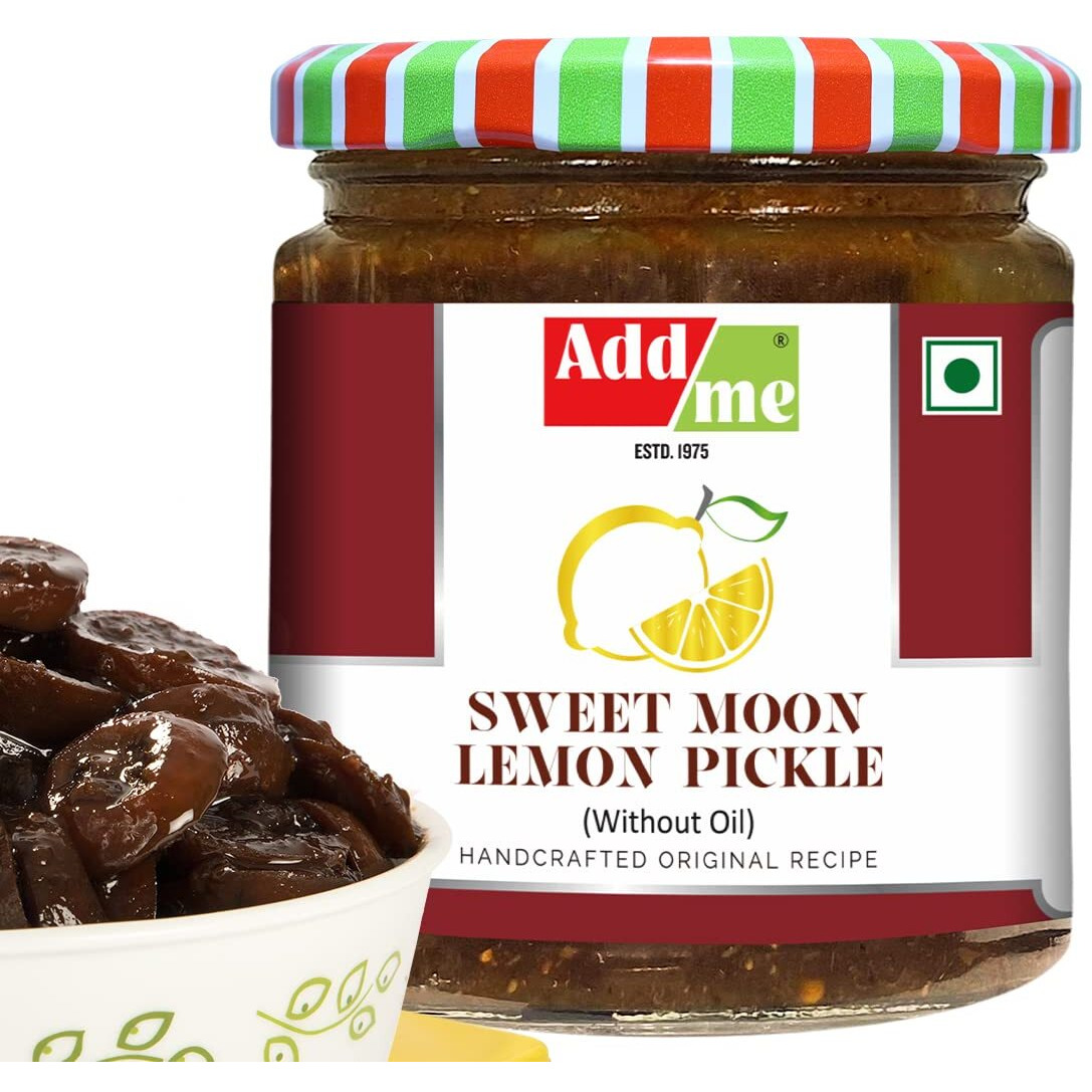 Add me Home Made khatta meetha Purana Nimbu Ka achar, Sweet Lemon Pickle 200gm Without Oil Glass Pack